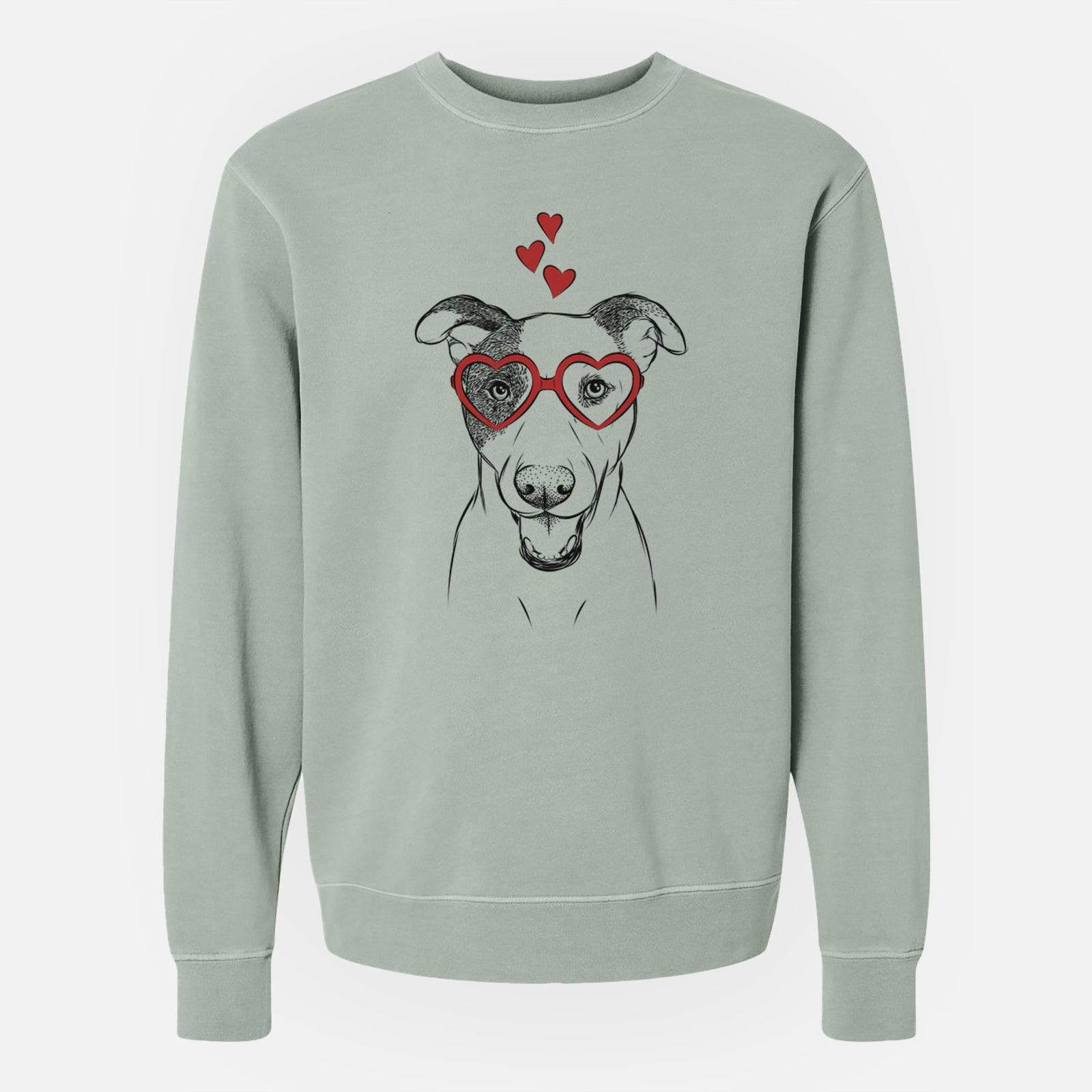 Valentine Bucky the Mixed Breed - Unisex Pigment Dyed Crew Sweatshirt