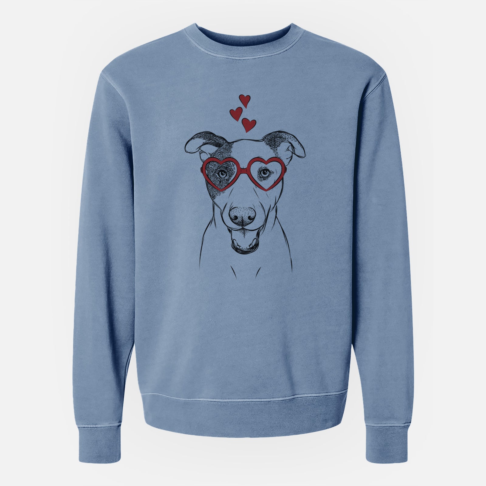 Valentine Bucky the Mixed Breed - Unisex Pigment Dyed Crew Sweatshirt