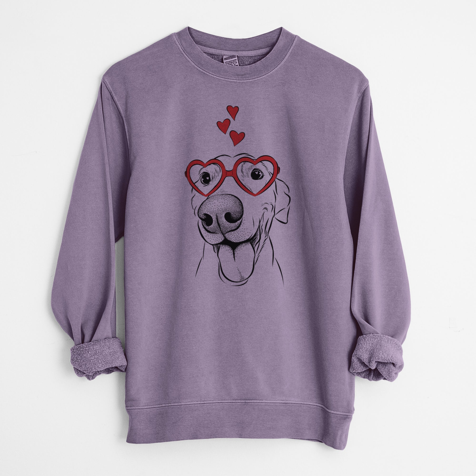 Valentine Buddy the Buddy the Sato / American Village Dog - Unisex Pigment Dyed Crew Sweatshirt