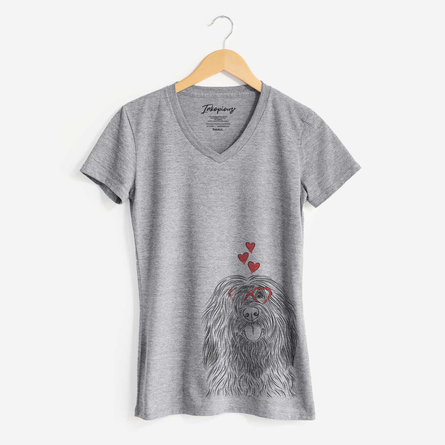 Valentine Bundy the Briard - Women's V-neck Shirt