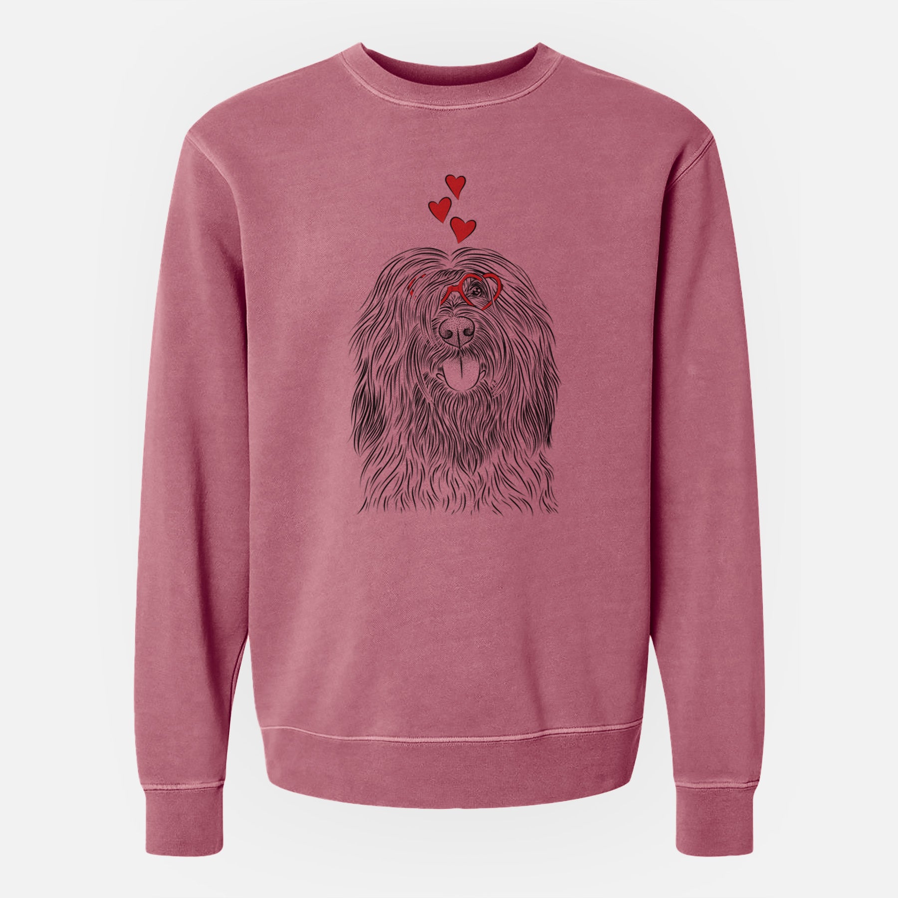 Valentine Bundy the Briard - Unisex Pigment Dyed Crew Sweatshirt