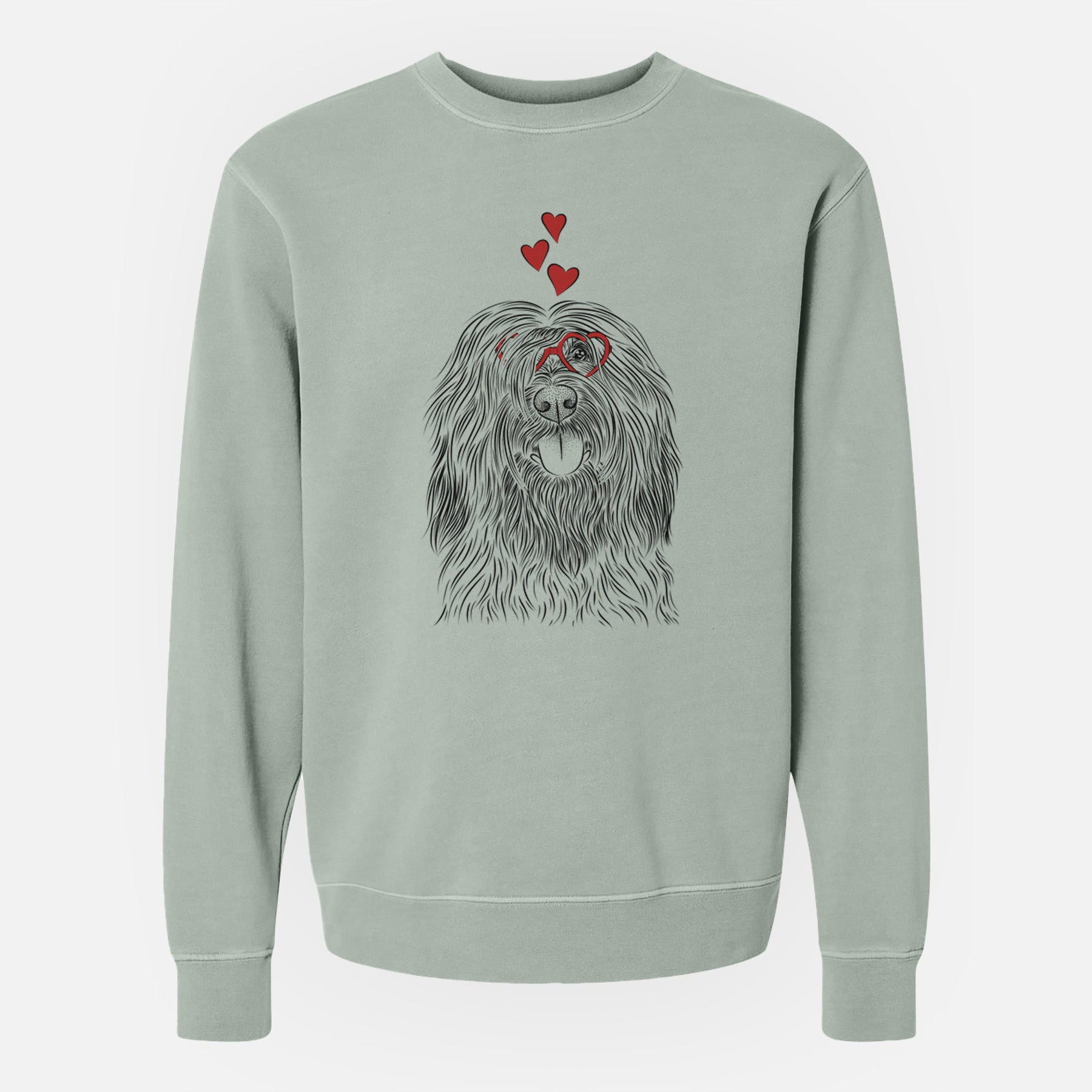 Valentine Bundy the Briard - Unisex Pigment Dyed Crew Sweatshirt