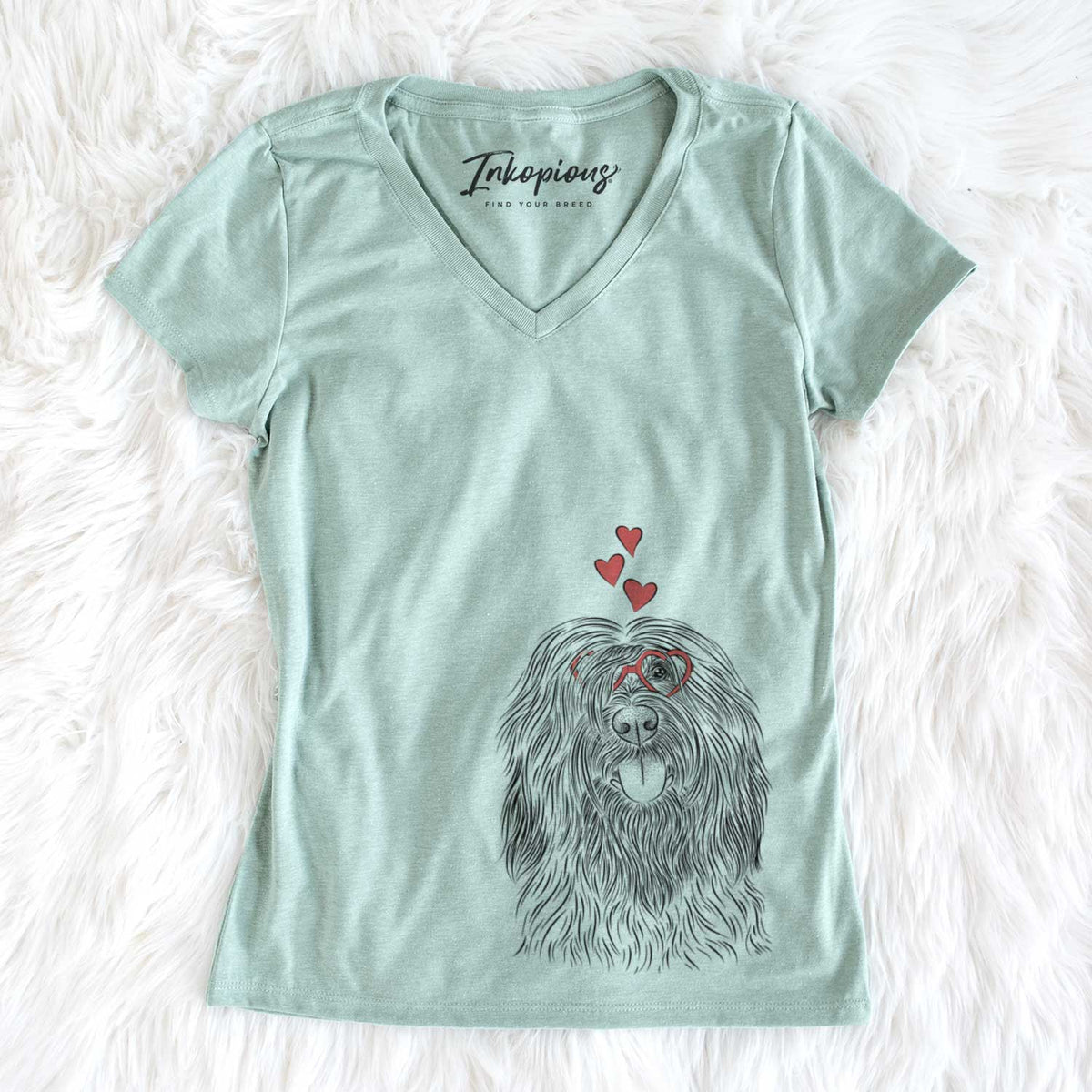 Valentine Bundy the Briard - Women&#39;s V-neck Shirt