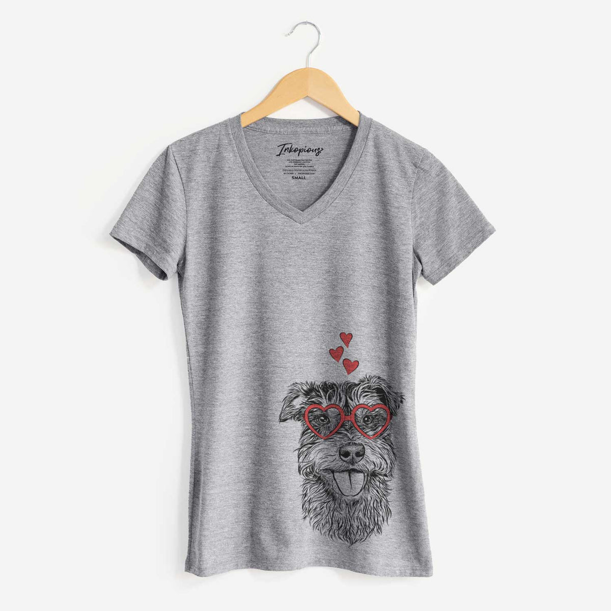 Valentine Buster the Schnoodle - Women's V-neck Shirt