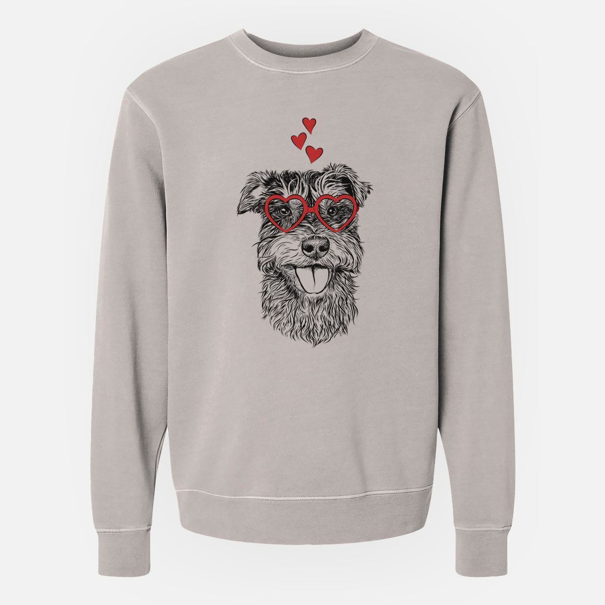 Valentine Buster the Schnoodle - Unisex Pigment Dyed Crew Sweatshirt