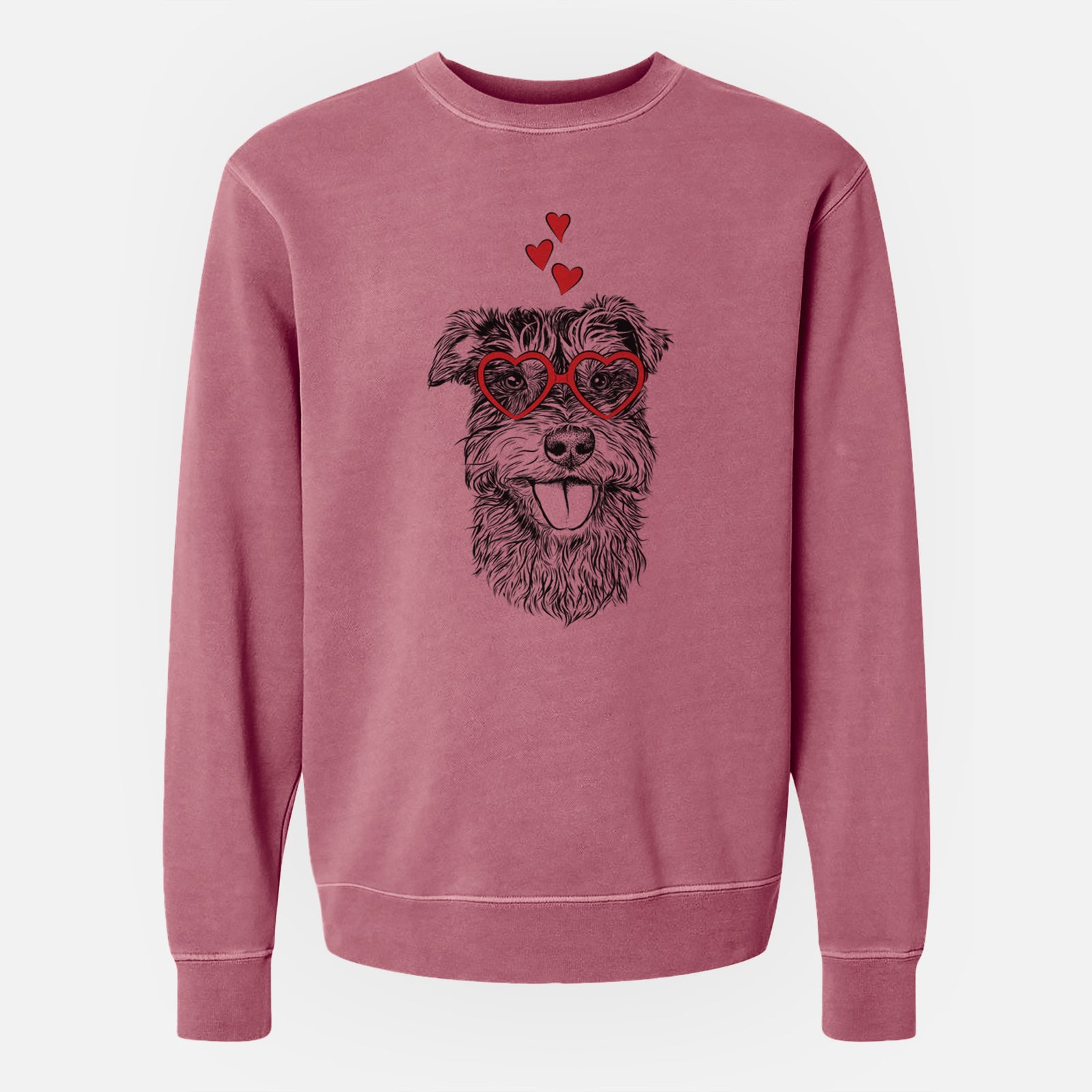 Valentine Buster the Schnoodle - Unisex Pigment Dyed Crew Sweatshirt