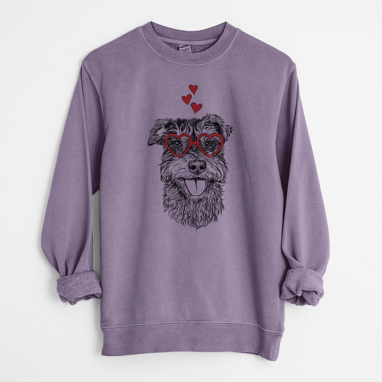 Valentine Buster the Schnoodle - Unisex Pigment Dyed Crew Sweatshirt