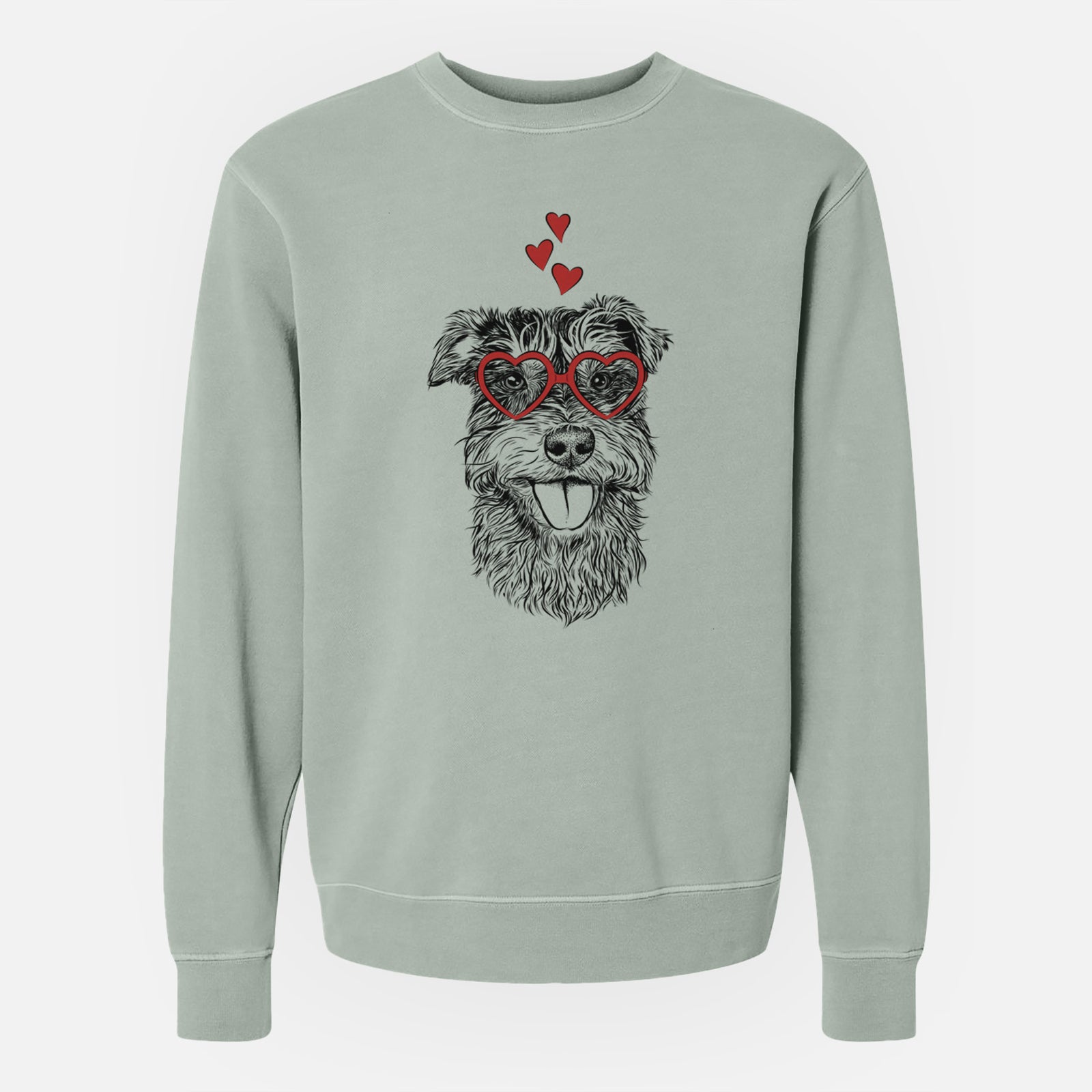 Valentine Buster the Schnoodle - Unisex Pigment Dyed Crew Sweatshirt