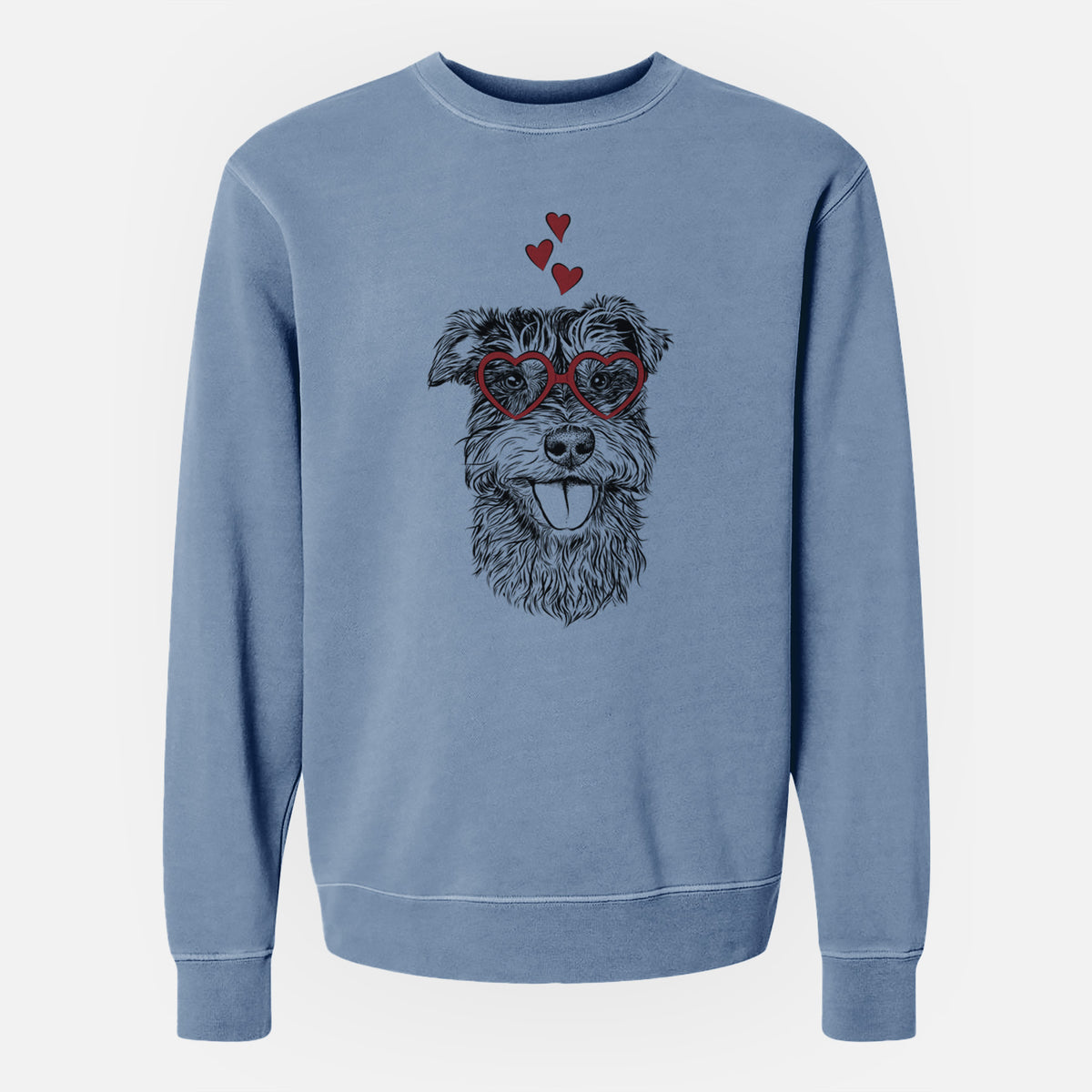 Valentine Buster the Schnoodle - Unisex Pigment Dyed Crew Sweatshirt