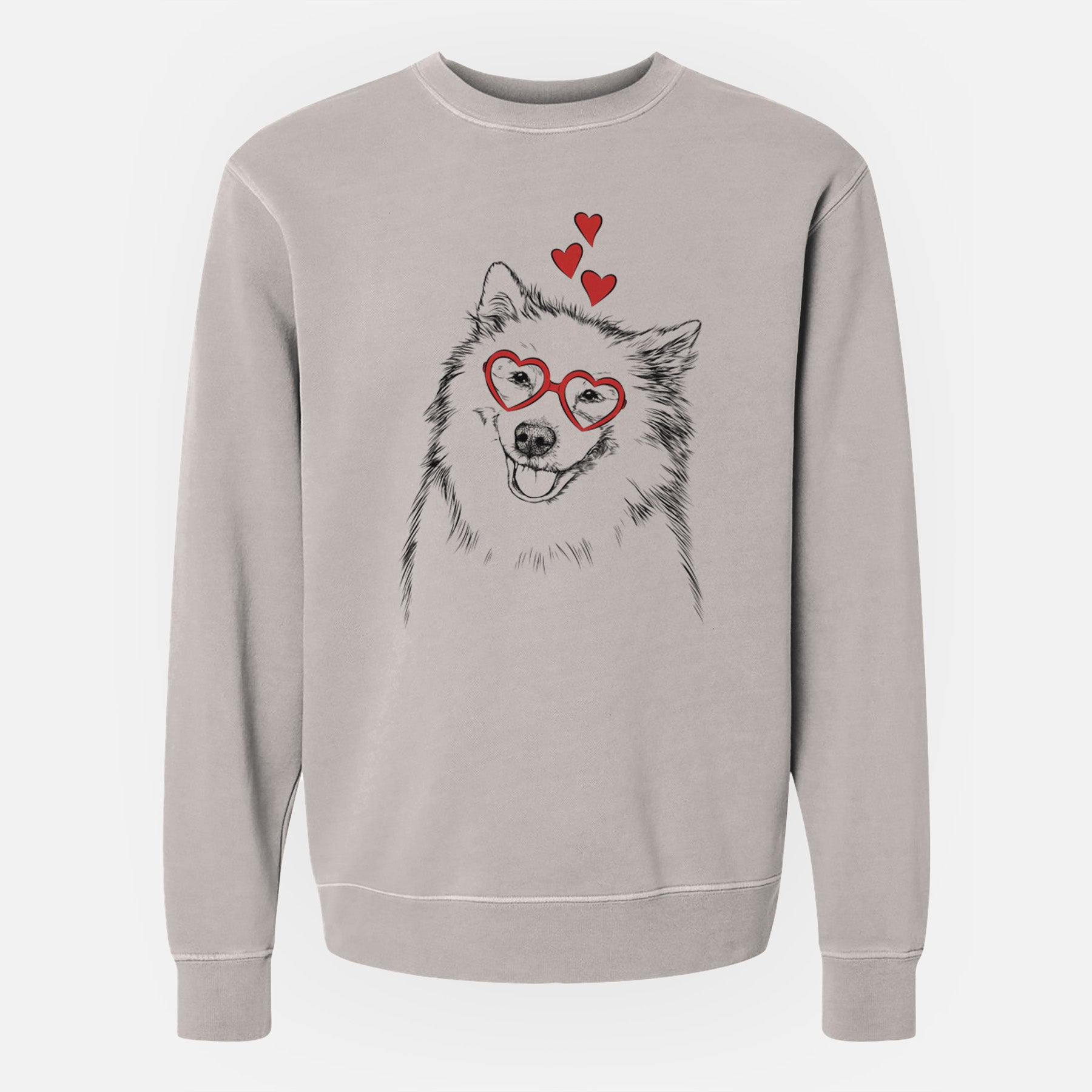 Valentine Caico the Samoyed - Unisex Pigment Dyed Crew Sweatshirt