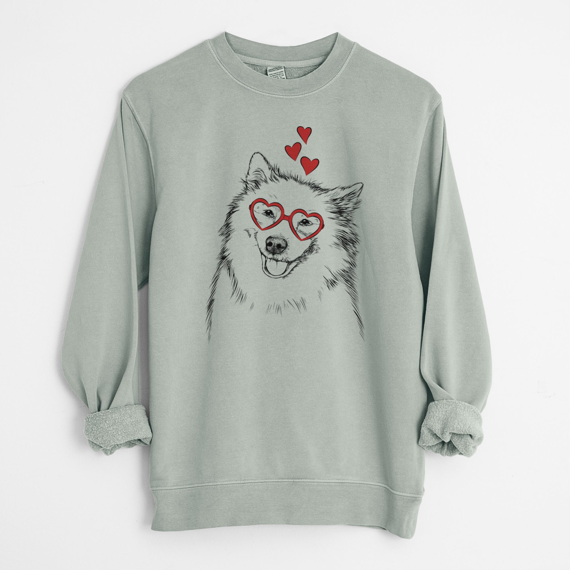 Valentine Caico the Samoyed - Unisex Pigment Dyed Crew Sweatshirt