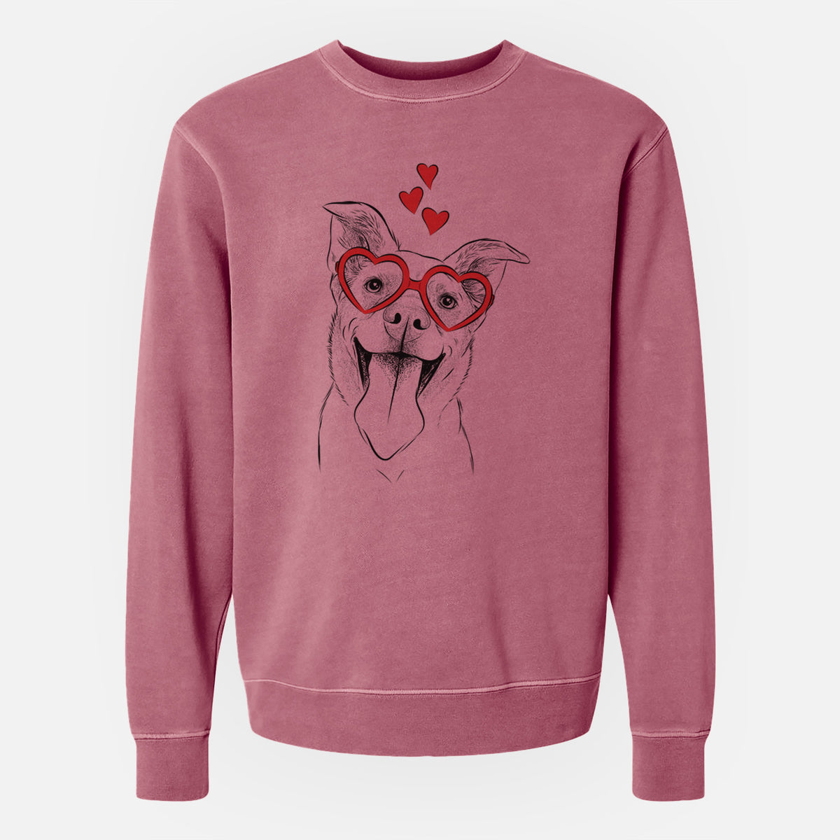 Valentine Candy the Mixed Breed - Unisex Pigment Dyed Crew Sweatshirt