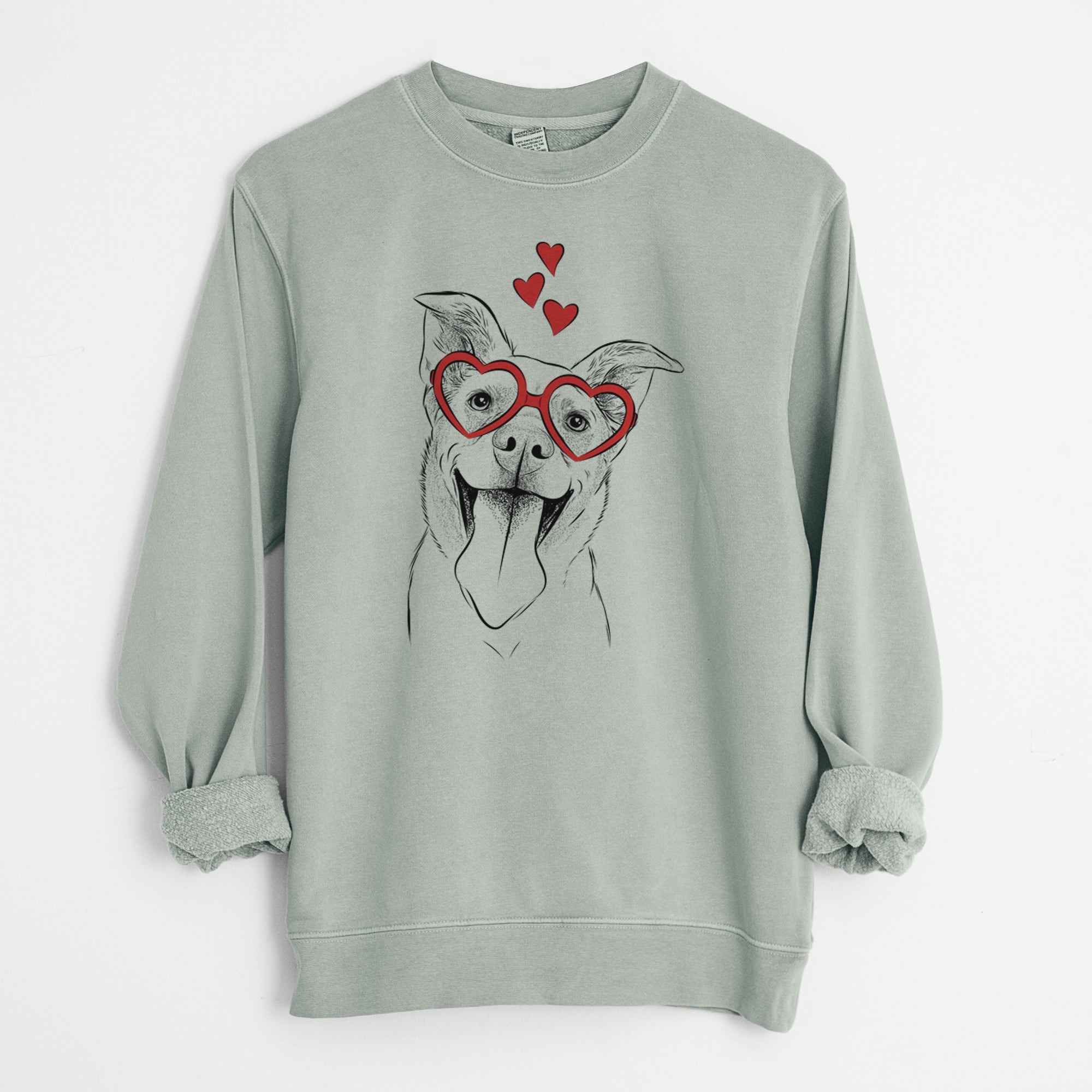 Valentine Candy the Mixed Breed - Unisex Pigment Dyed Crew Sweatshirt