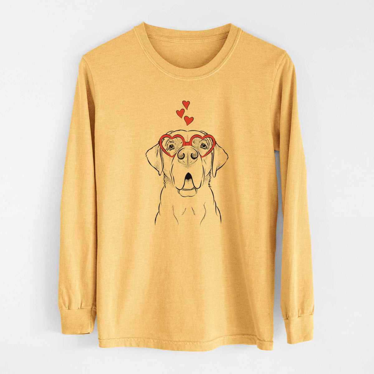 Valentine Ceasar the Labrador Hound Mix - Heavyweight 100% Cotton Long Sleeve