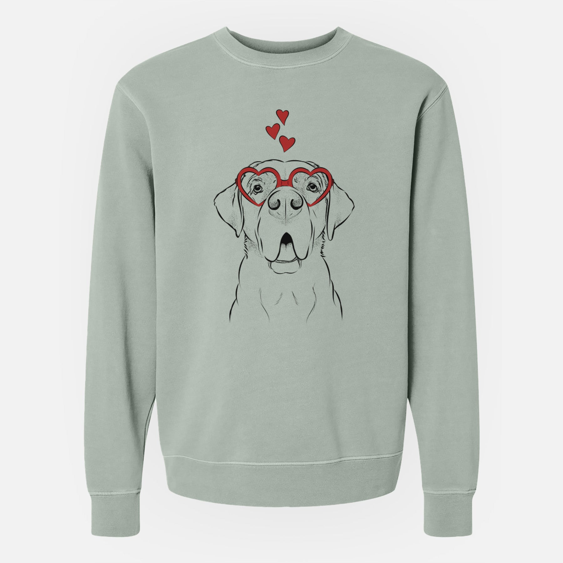 Valentine Ceasar the Labrador Hound Mix - Unisex Pigment Dyed Crew Sweatshirt