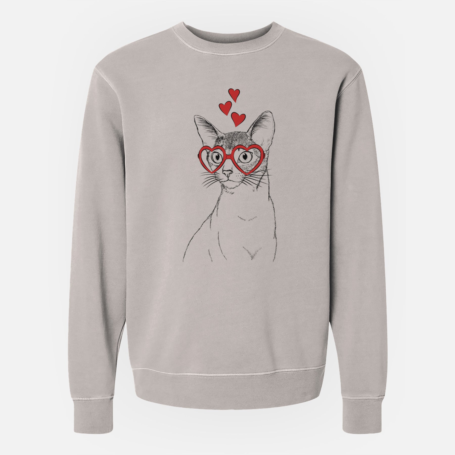 Valentine Cedric the Abyssinian Cat - Unisex Pigment Dyed Crew Sweatshirt