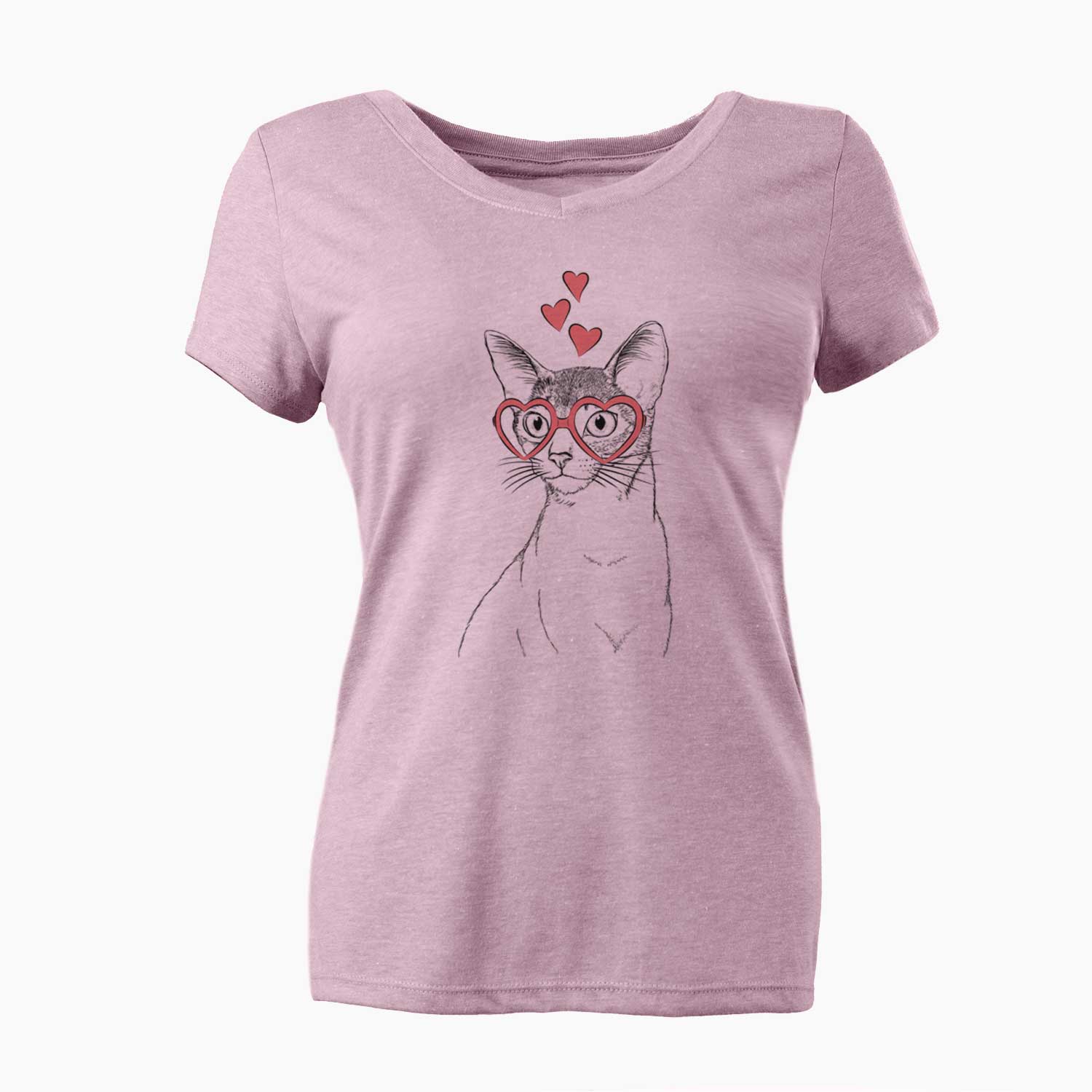 Valentine Cedric the Abyssinian Cat - Women's V-neck Shirt