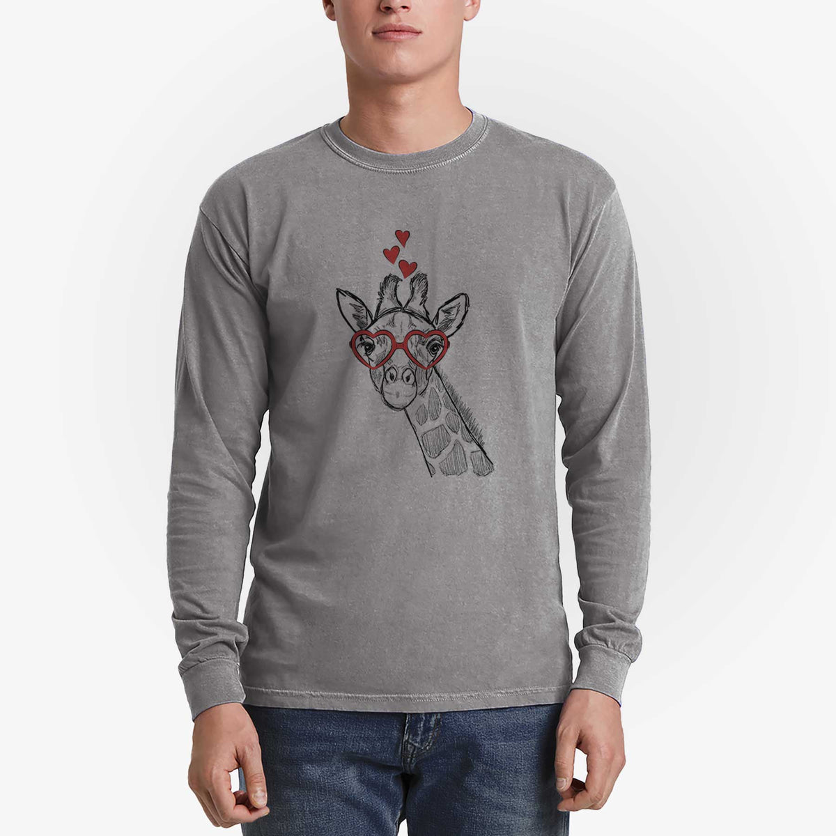 Valentine Cedrick the Giraffe - Heavyweight 100% Cotton Long Sleeve