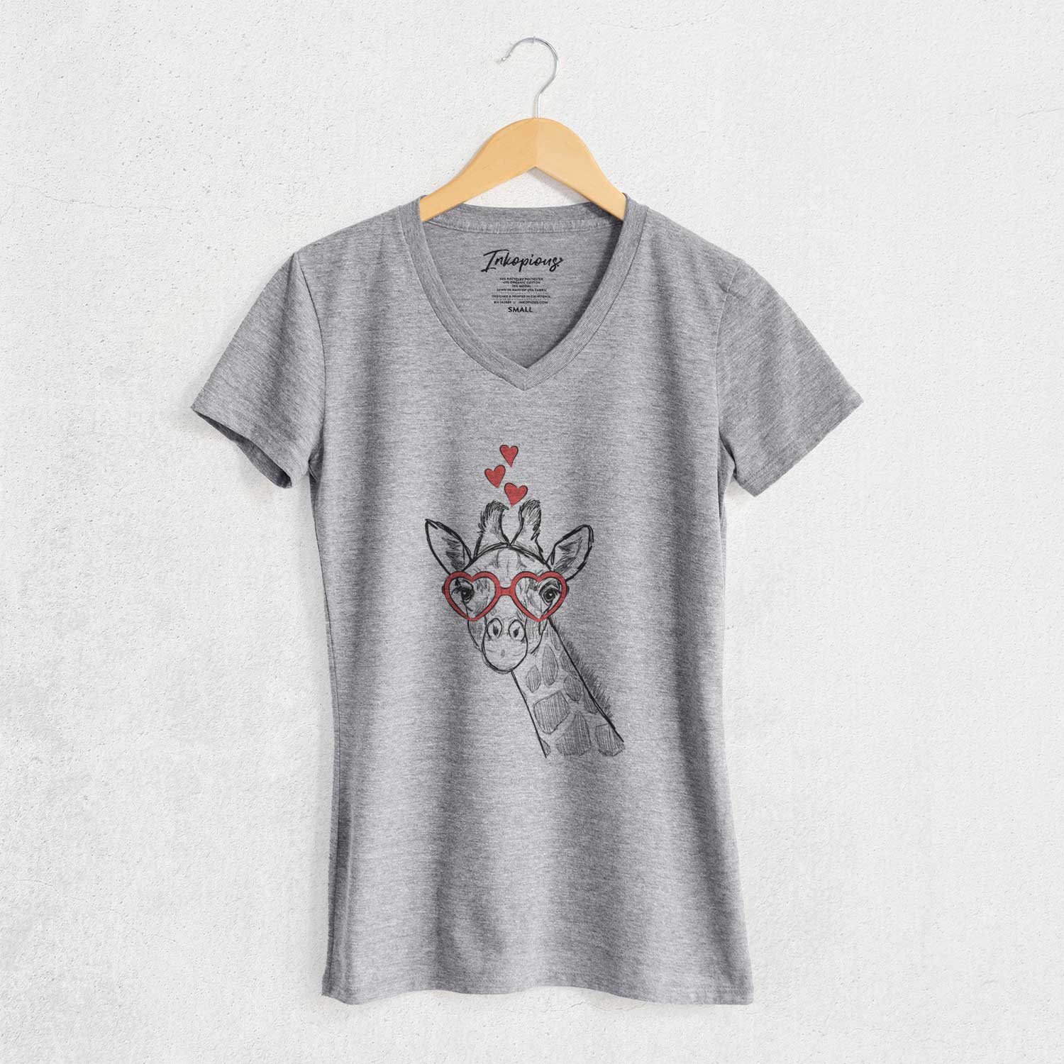 Valentine Cedrick the Giraffe - Women's V-neck Shirt