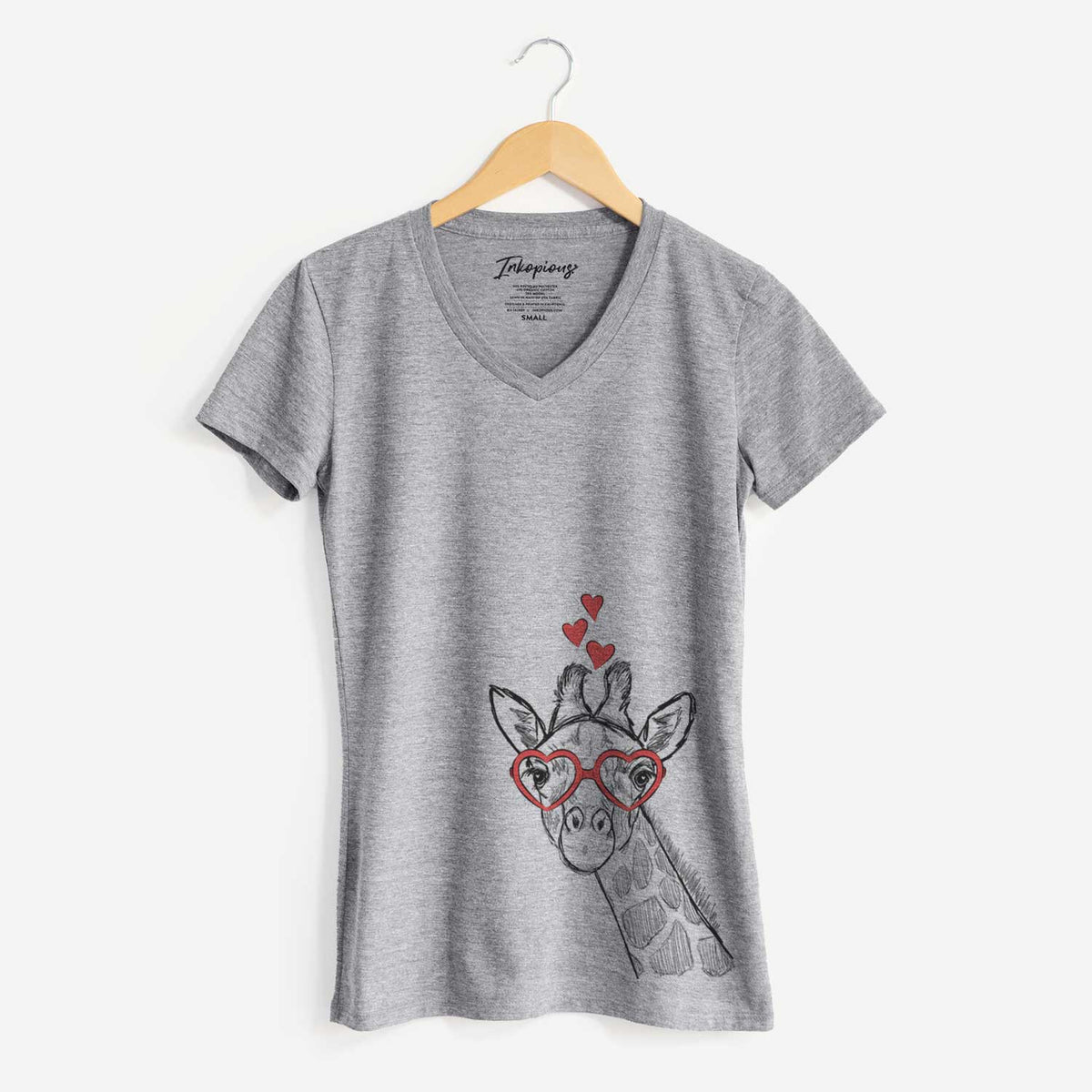 Valentine Cedrick the Giraffe - Women's V-neck Shirt