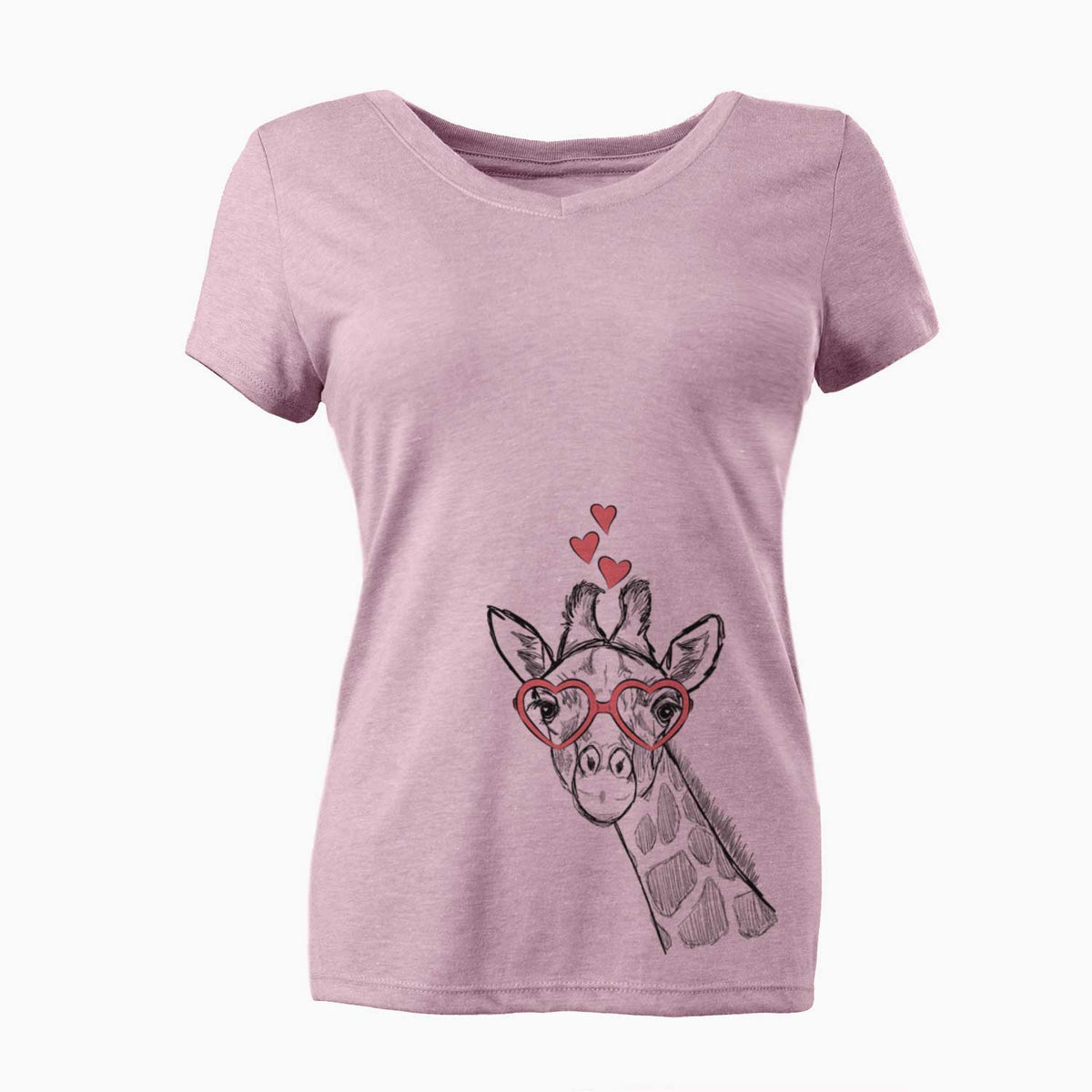 Valentine Cedrick the Giraffe - Women's V-neck Shirt