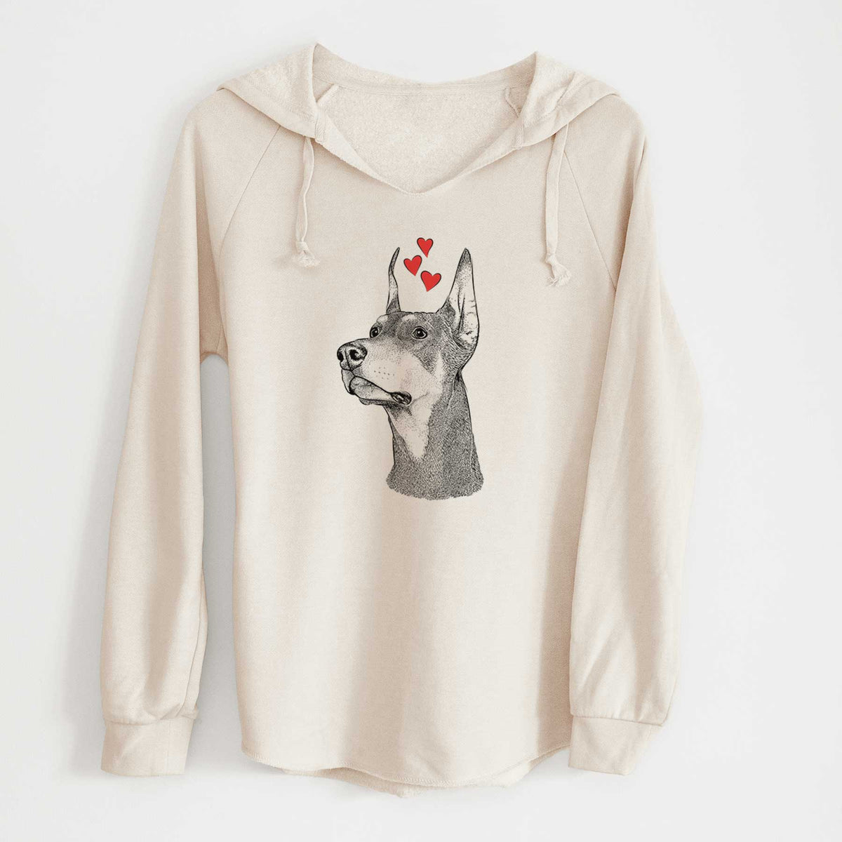 Valentine Cenza the Doberman Pinscher - Cali Wave Hooded Sweatshirt