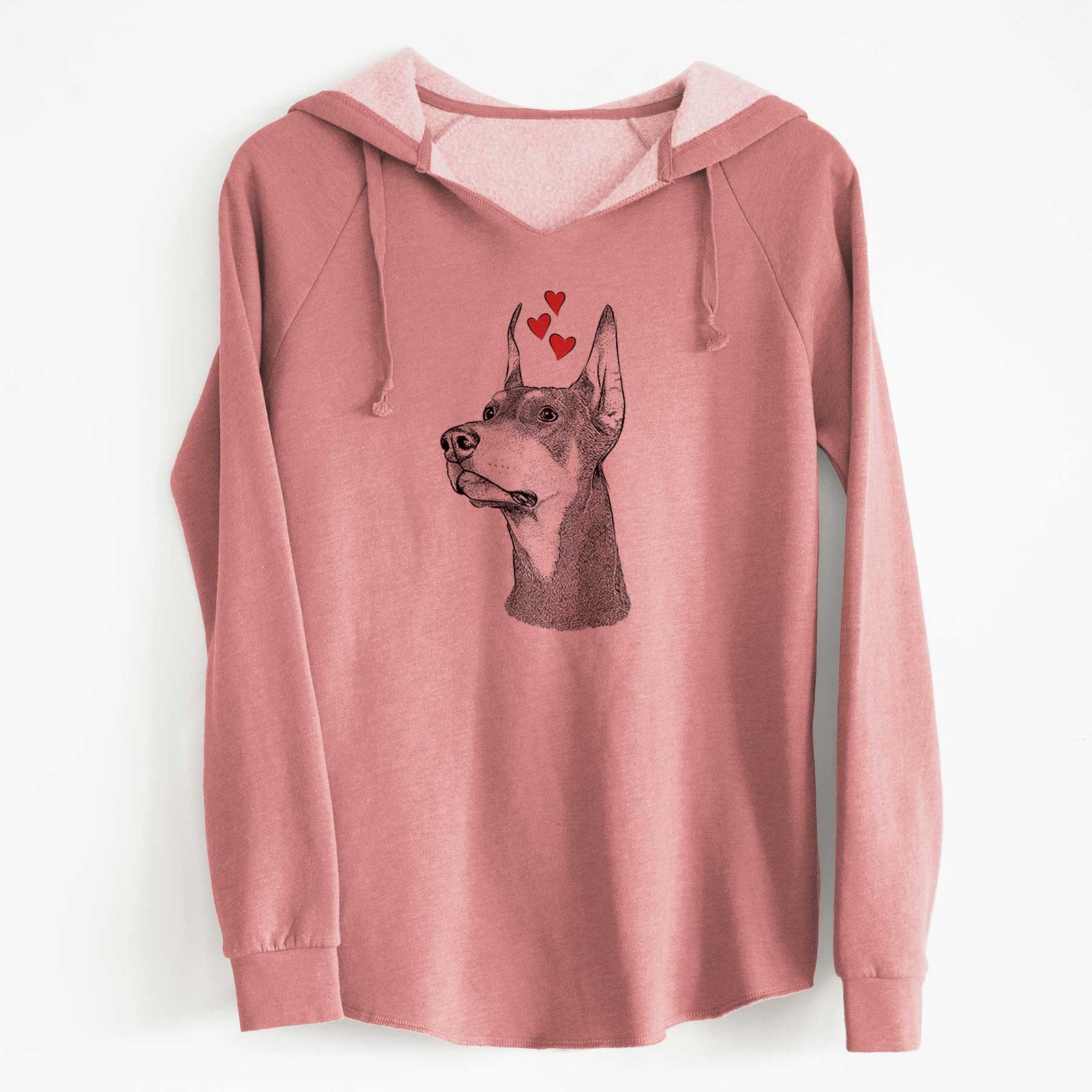 Valentine Cenza the Doberman Pinscher - Cali Wave Hooded Sweatshirt