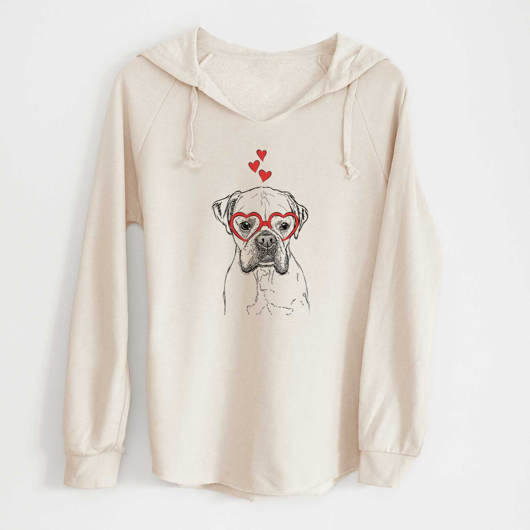 Valentine Champion Bentley the Boxer - Cali Wave Hooded Sweatshirt