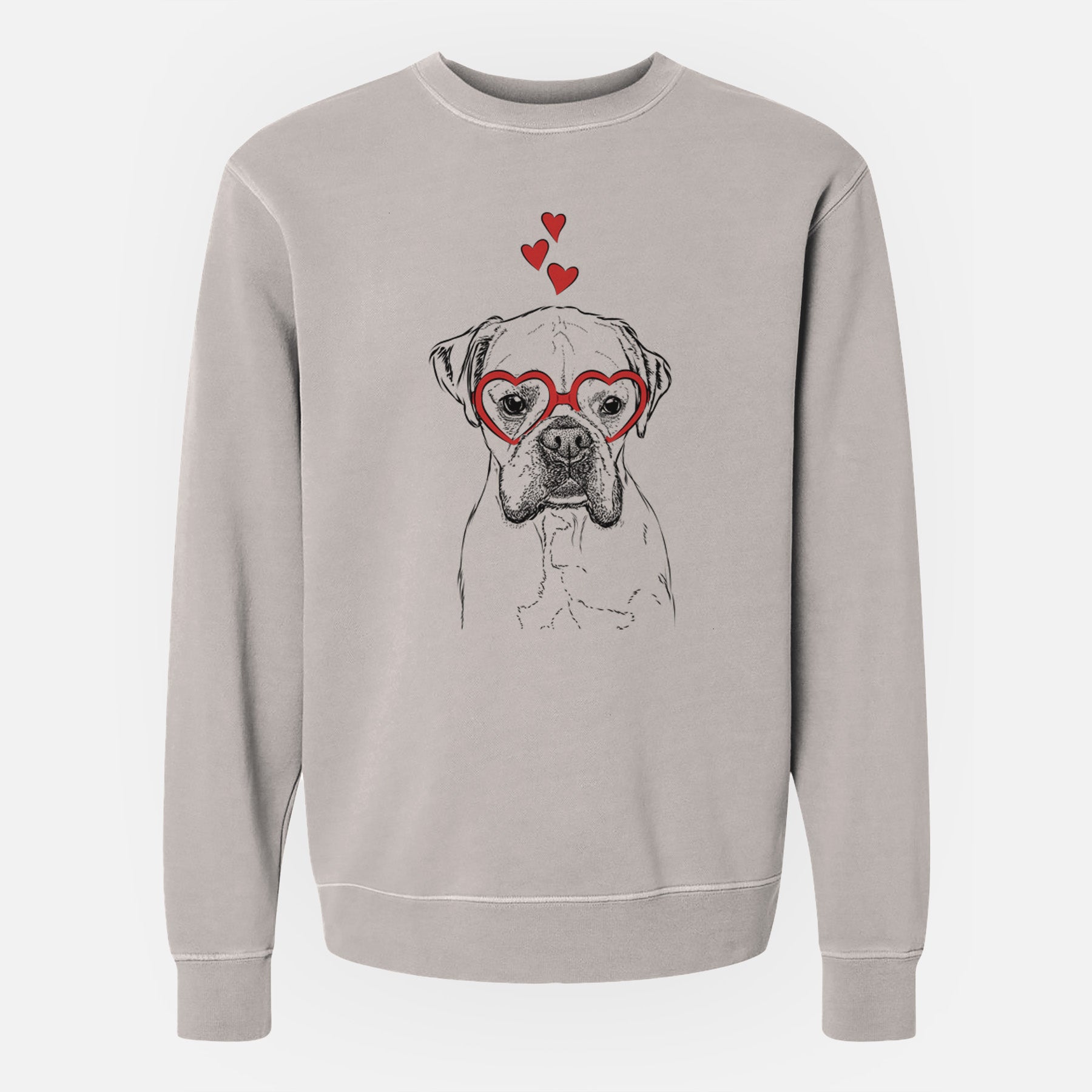 Valentine Champion Bentley the Boxer - Unisex Pigment Dyed Crew Sweatshirt