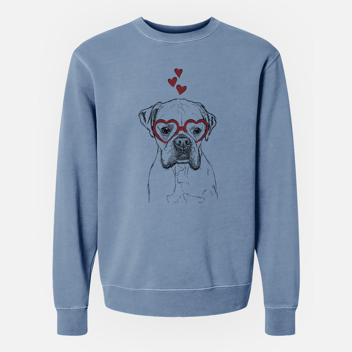 Valentine Champion Bentley the Boxer - Unisex Pigment Dyed Crew Sweatshirt