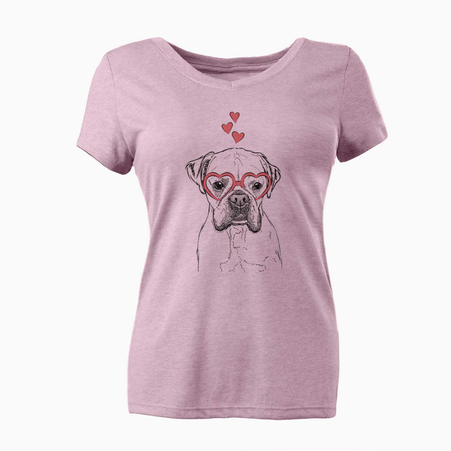 Valentine Champion Bentley the Boxer - Women's V-neck Shirt