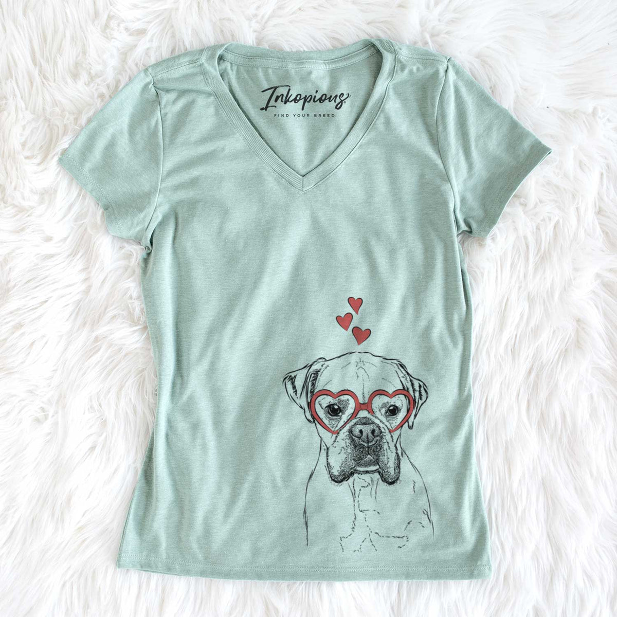 Valentine Champion Bentley the Boxer - Women&#39;s V-neck Shirt