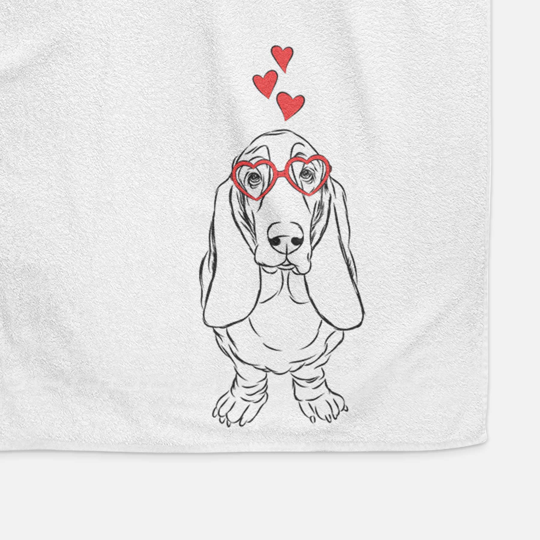 Charlie the Basset Hound Decorative Hand Towel