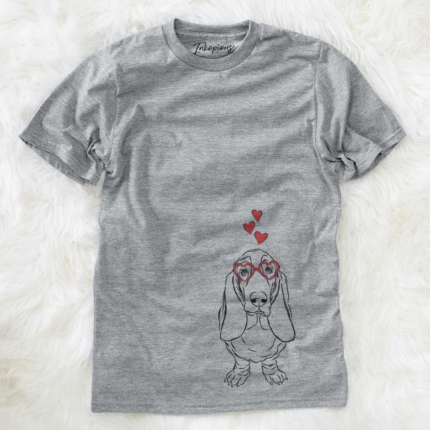 Valentine Charlie the Basset Hound - Unisex Crewneck