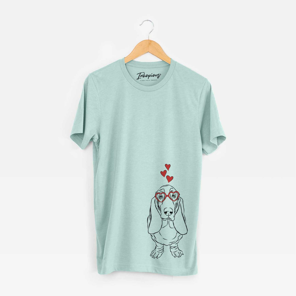 Valentine Charlie the Basset Hound - Unisex Crewneck