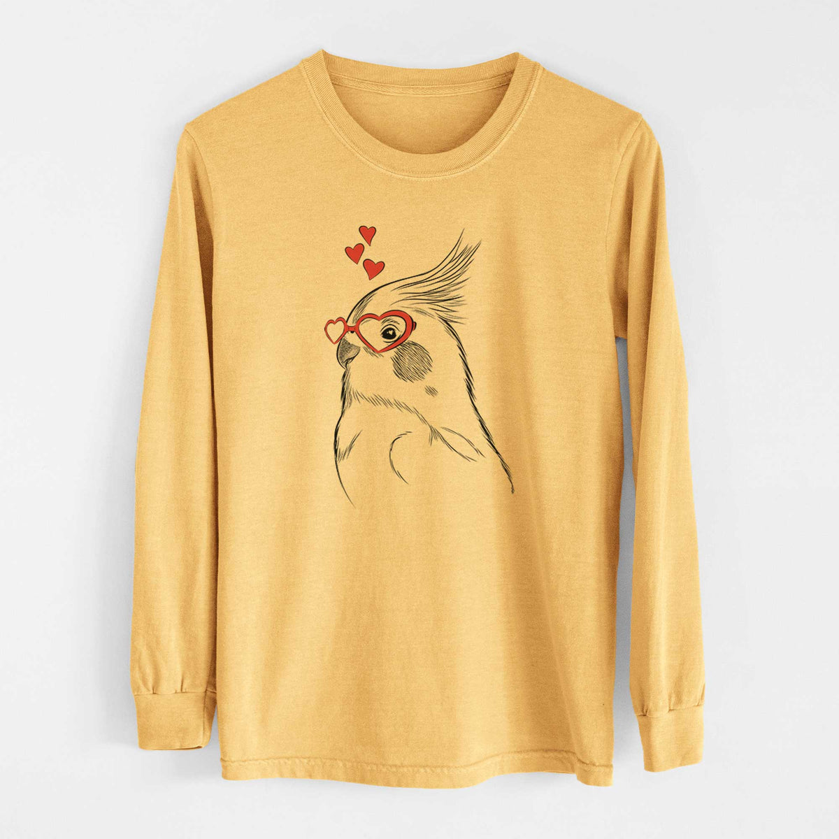Valentine Charlie the Cockatiel - Heavyweight 100% Cotton Long Sleeve