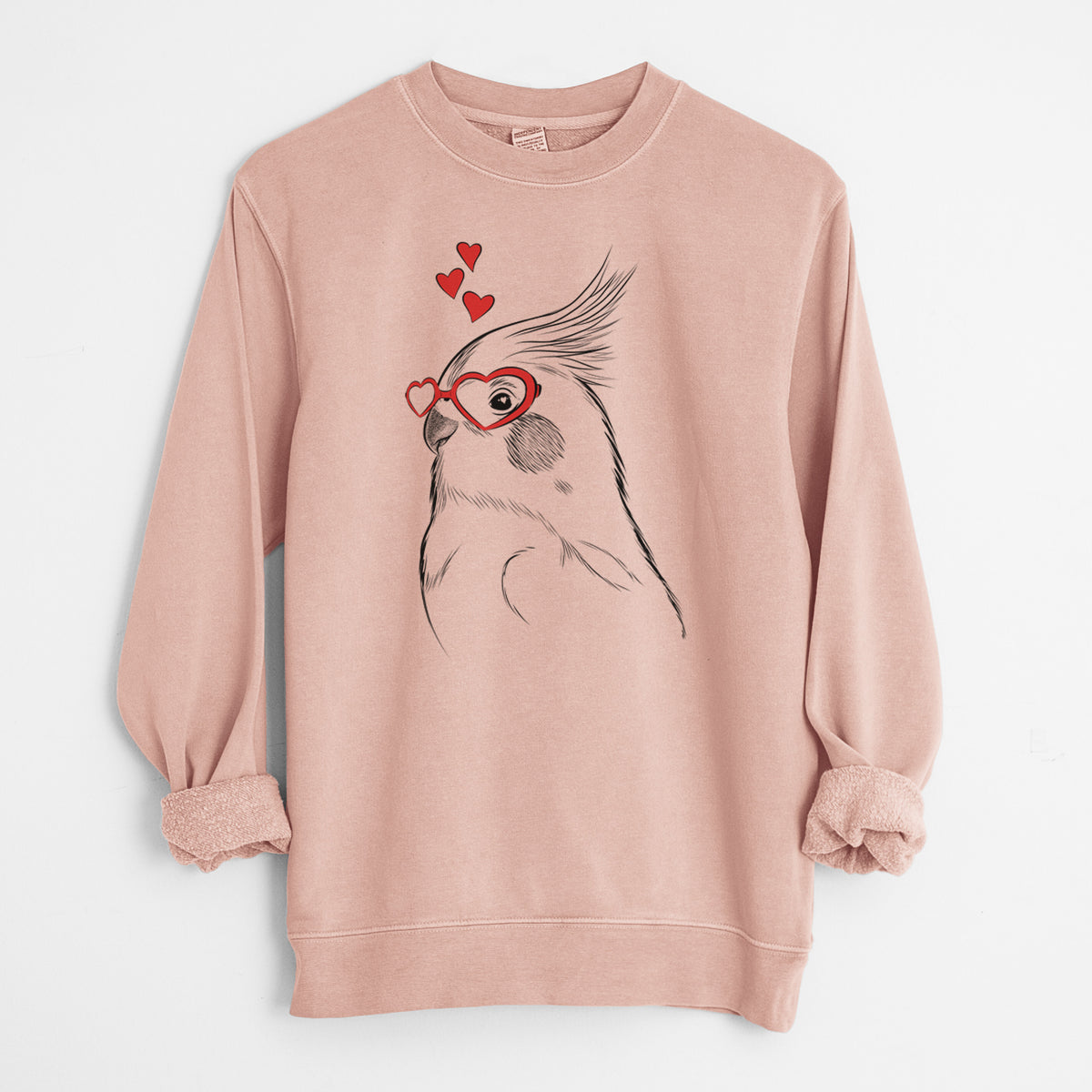 Valentine Charlie the Cockatiel - Unisex Pigment Dyed Crew Sweatshirt