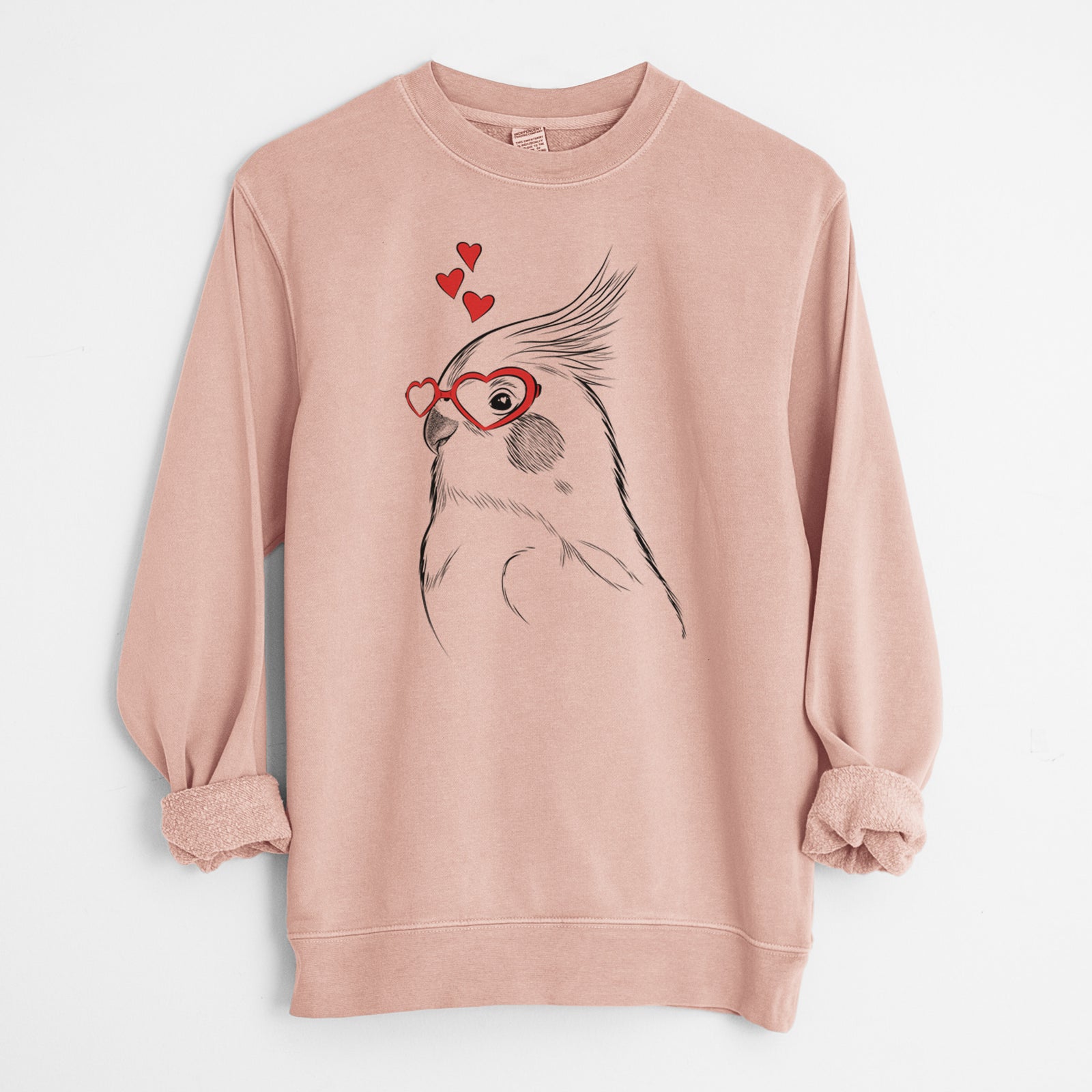 Valentine Charlie the Cockatiel - Unisex Pigment Dyed Crew Sweatshirt