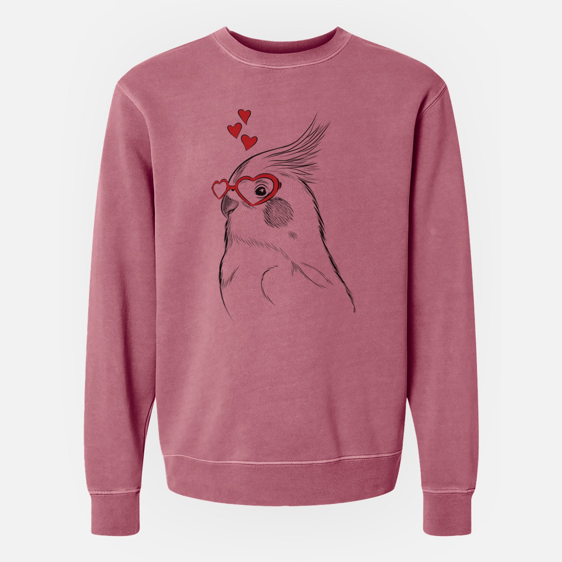 Valentine Charlie the Cockatiel - Unisex Pigment Dyed Crew Sweatshirt