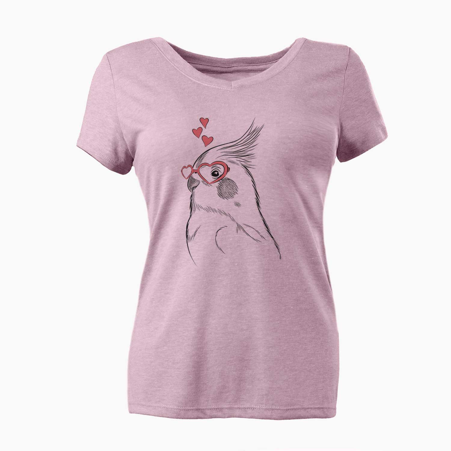 Valentine Charlie the Cockatiel - Women's V-neck Shirt