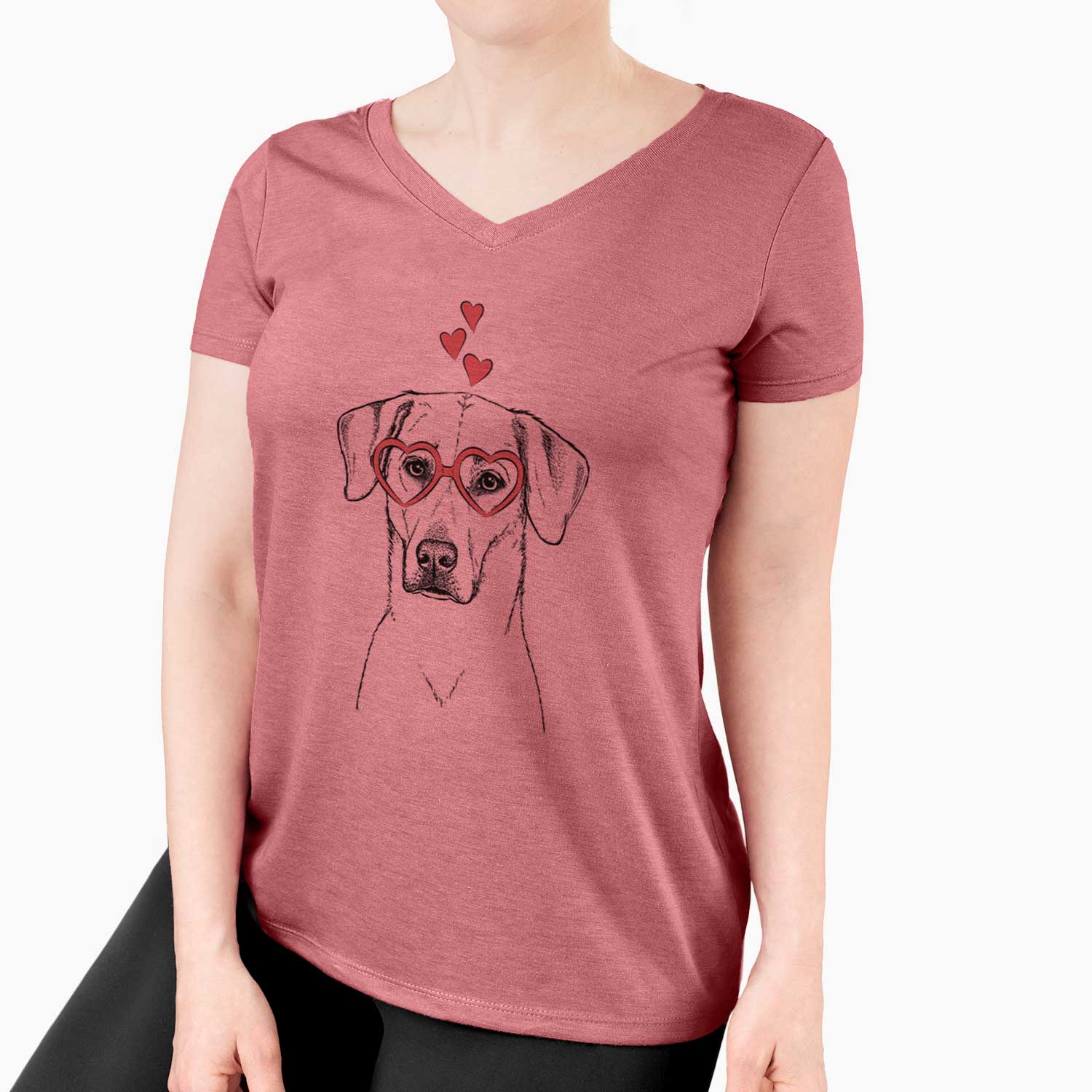 Valentine Charlie Girl the Yellow Lab - Women's V-neck Shirt