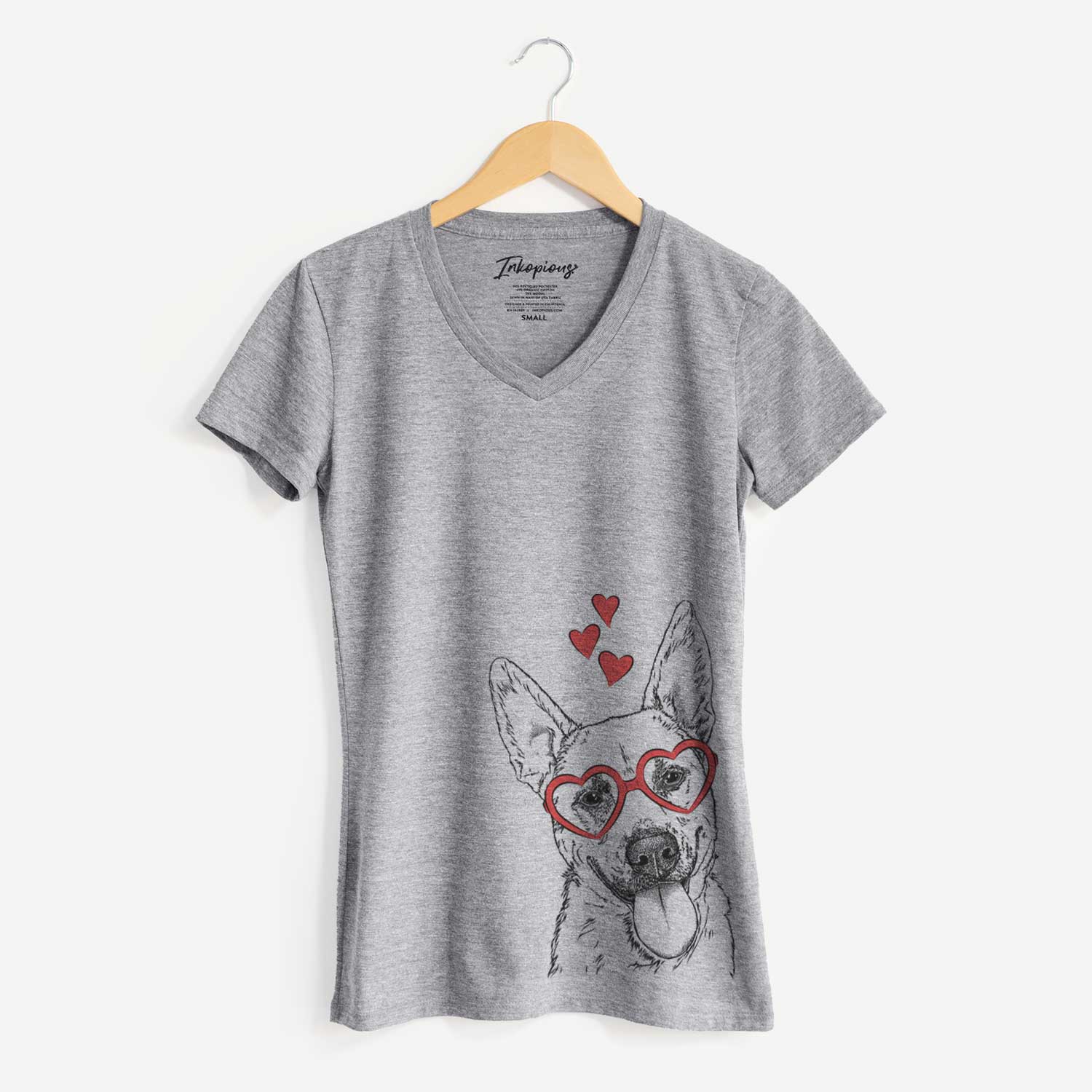 Valentine Charlie the Mixed Breed - Women's V-neck Shirt