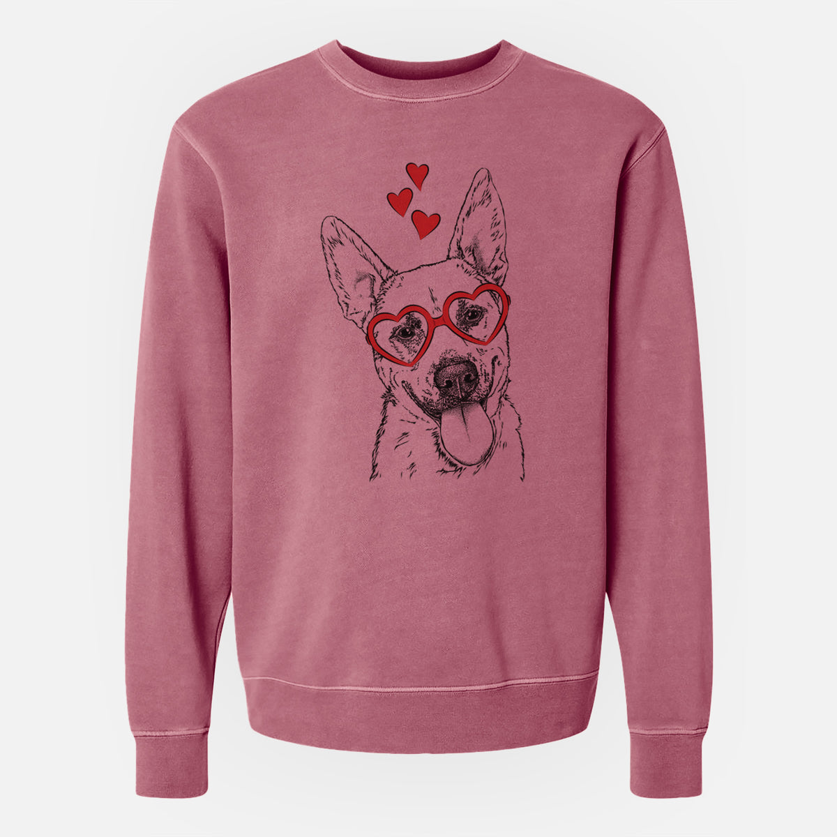 Valentine Charlie the Mixed Breed - Unisex Pigment Dyed Crew Sweatshirt