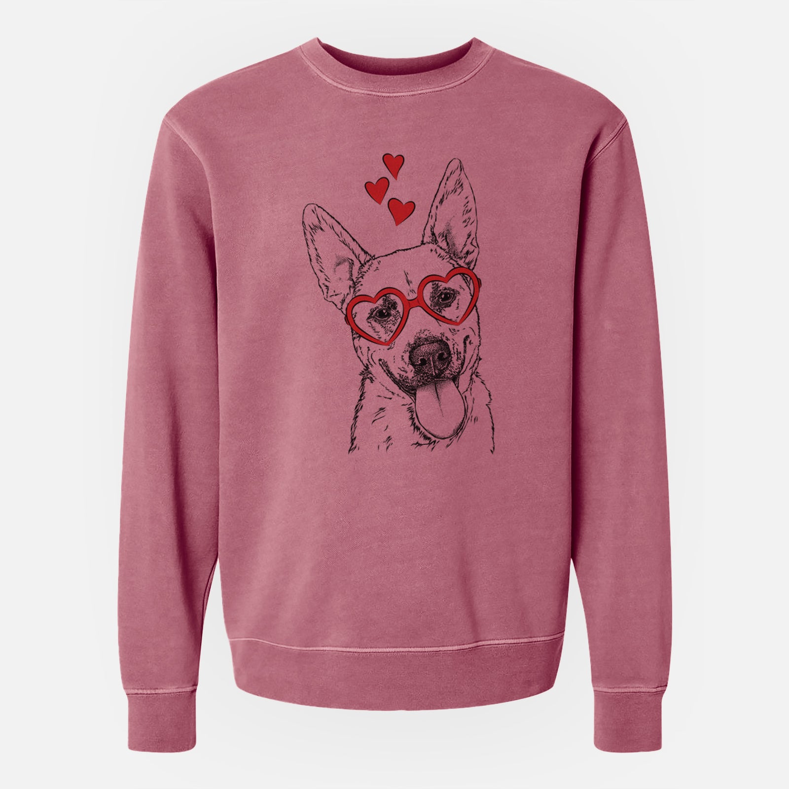 Valentine Charlie the Mixed Breed - Unisex Pigment Dyed Crew Sweatshirt