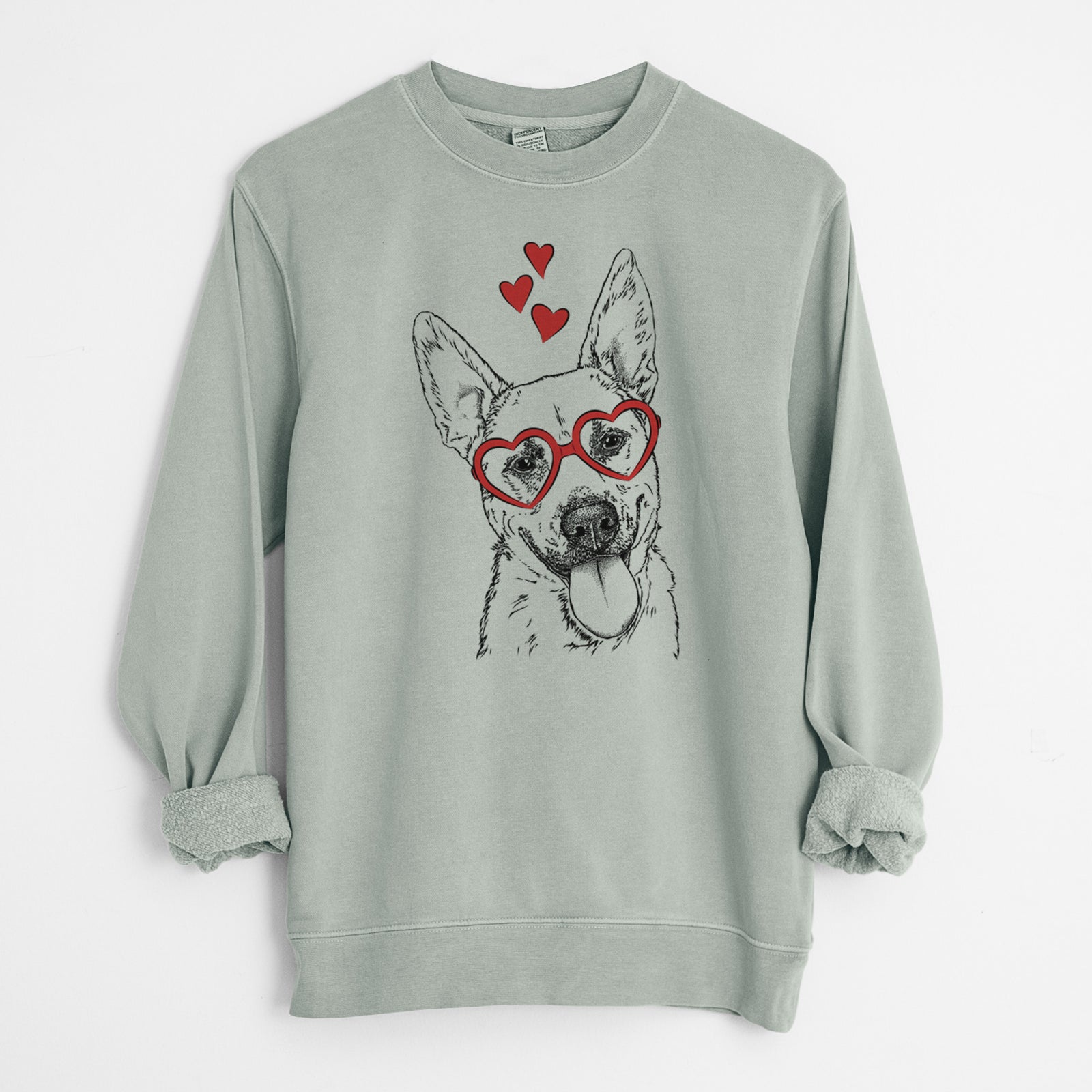 Valentine Charlie the Mixed Breed - Unisex Pigment Dyed Crew Sweatshirt