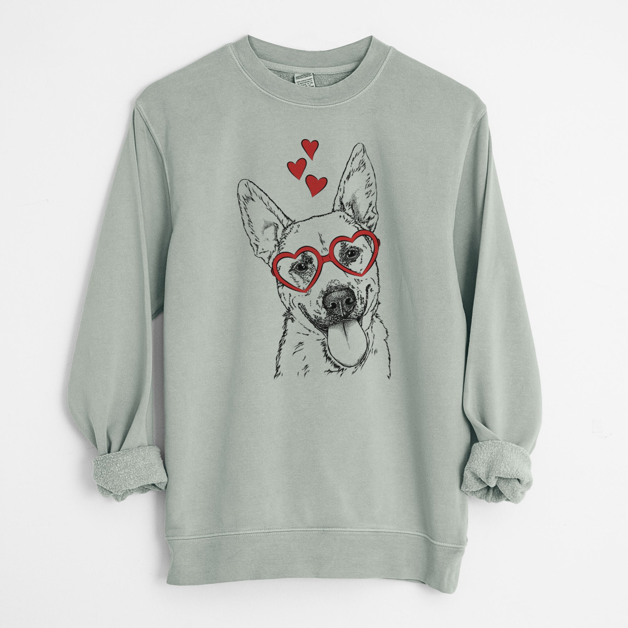 Valentine Charlie the Mixed Breed - Unisex Pigment Dyed Crew Sweatshirt