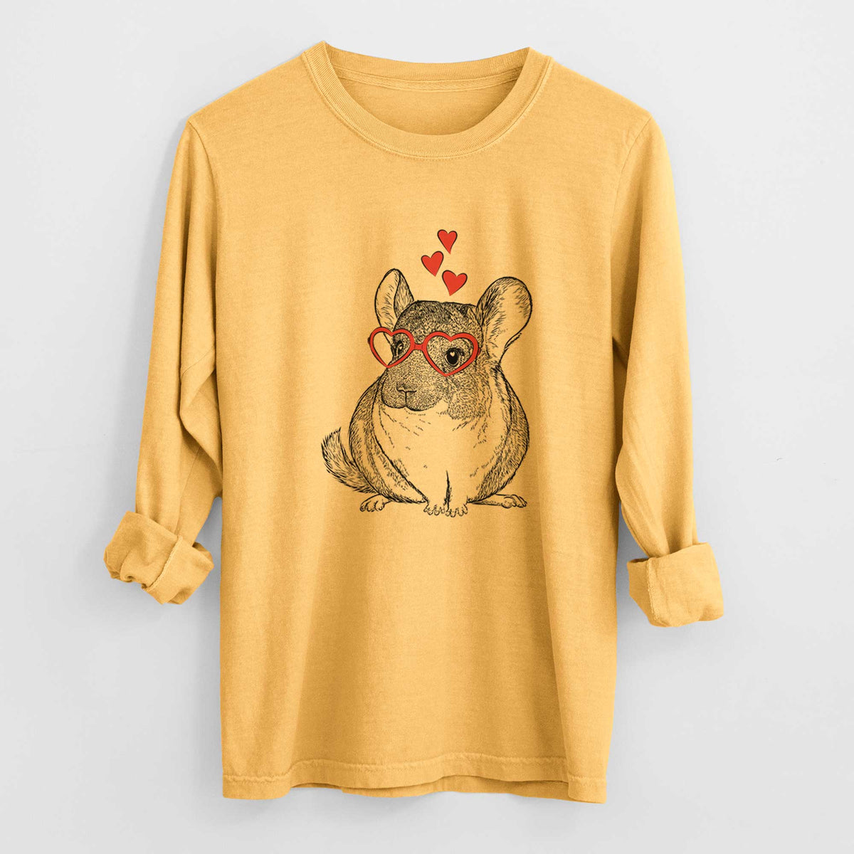 Valentine Cheddar the Chinchilla - Heavyweight 100% Cotton Long Sleeve