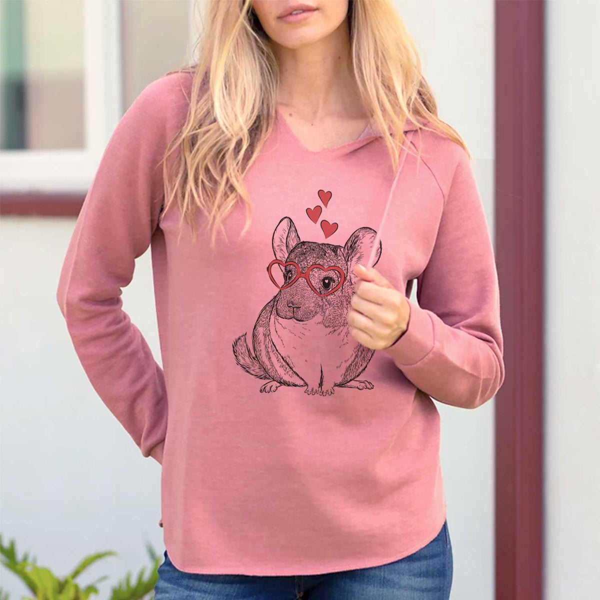 Valentine Cheddar the Chinchilla - Cali Wave Hooded Sweatshirt