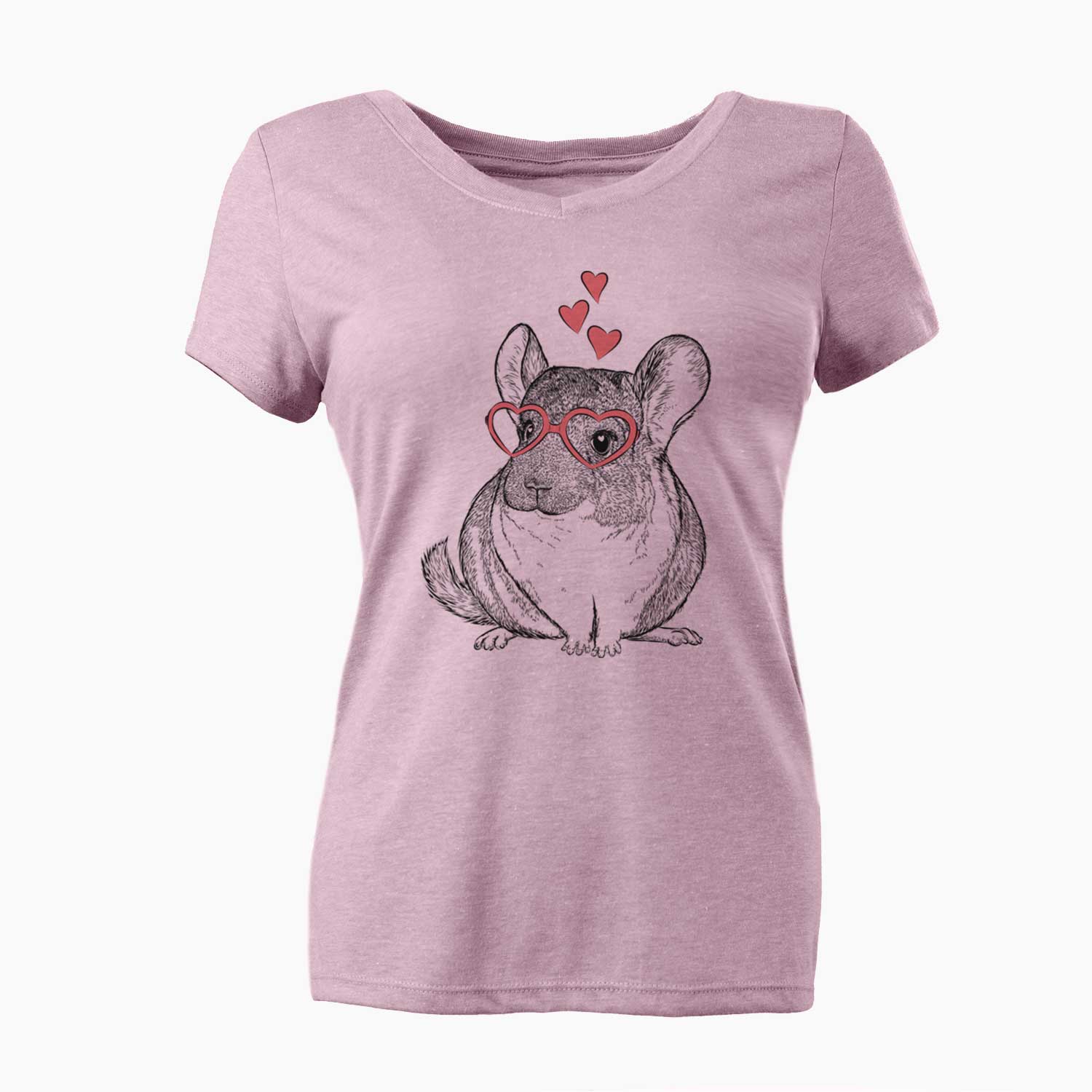 Valentine Cheddar the Chinchilla - Women's V-neck Shirt