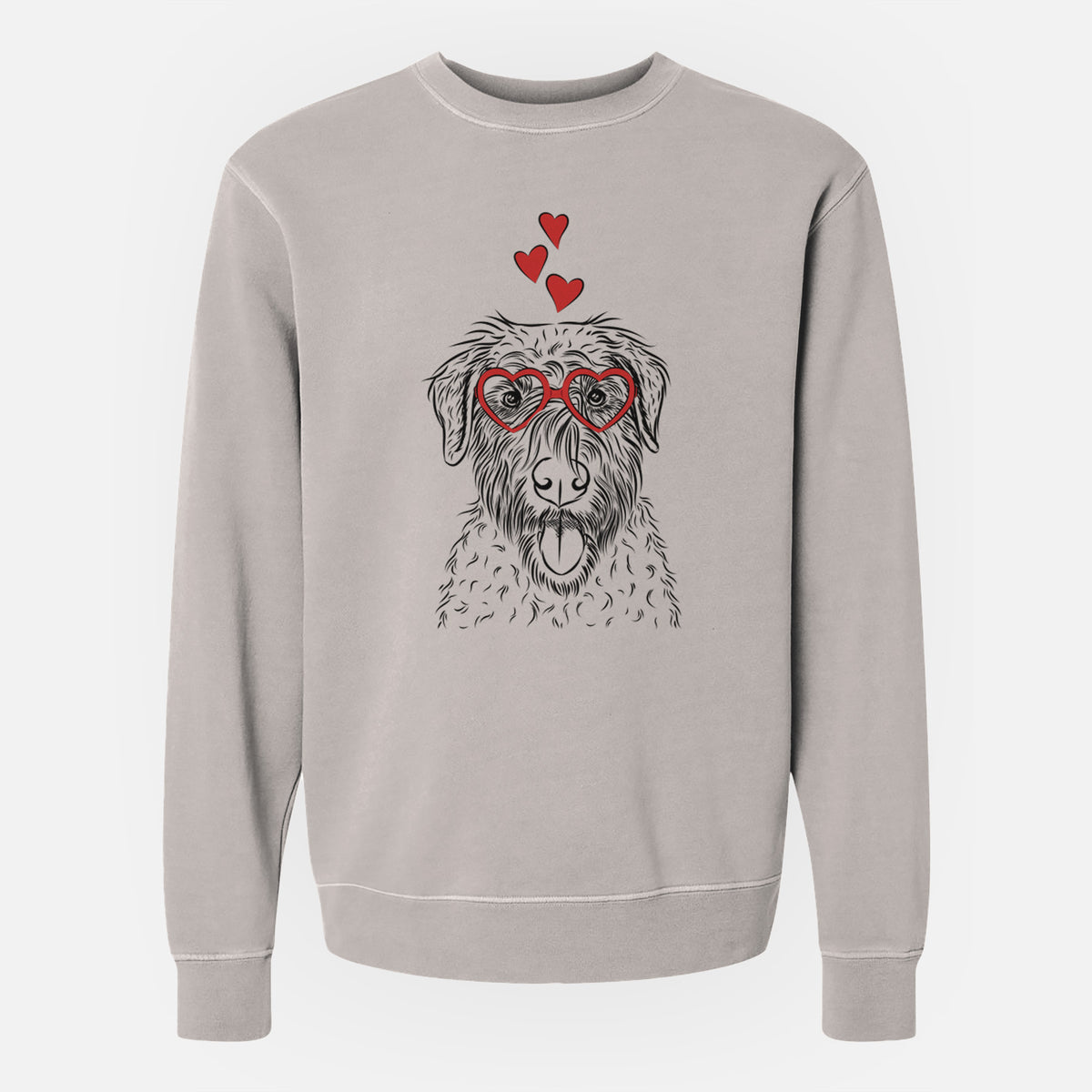 Valentine Chester the Soft Coated Wheaten Terrier - Unisex Pigment Dyed Crew Sweatshirt